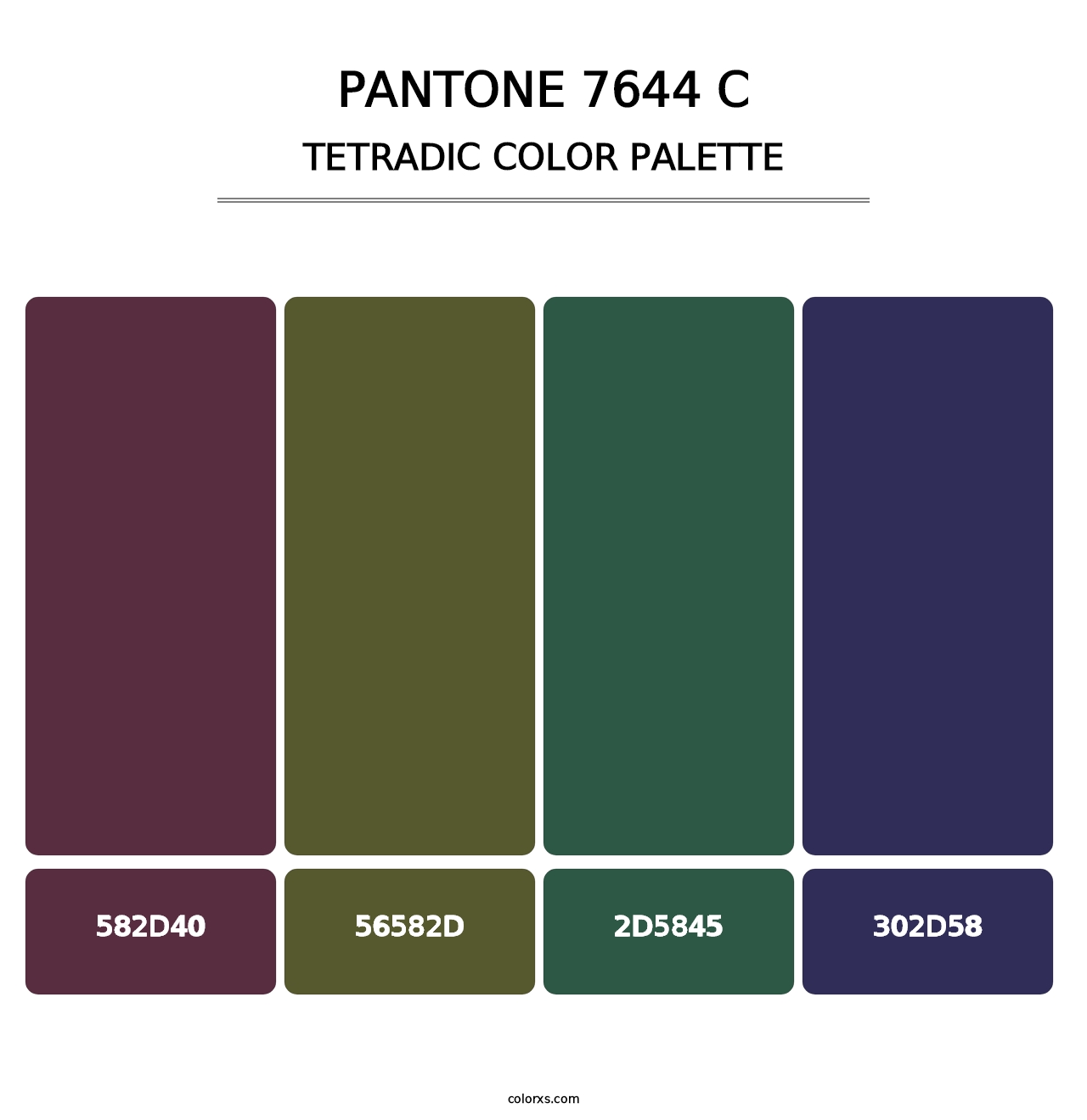 PANTONE 7644 C - Tetradic Color Palette