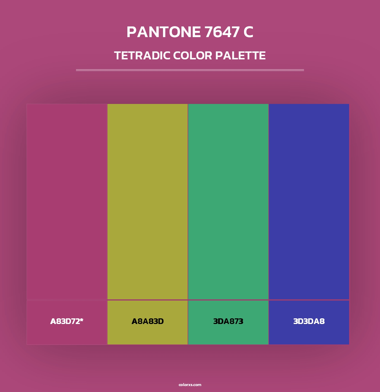 PANTONE 7647 C - Tetradic Color Palette