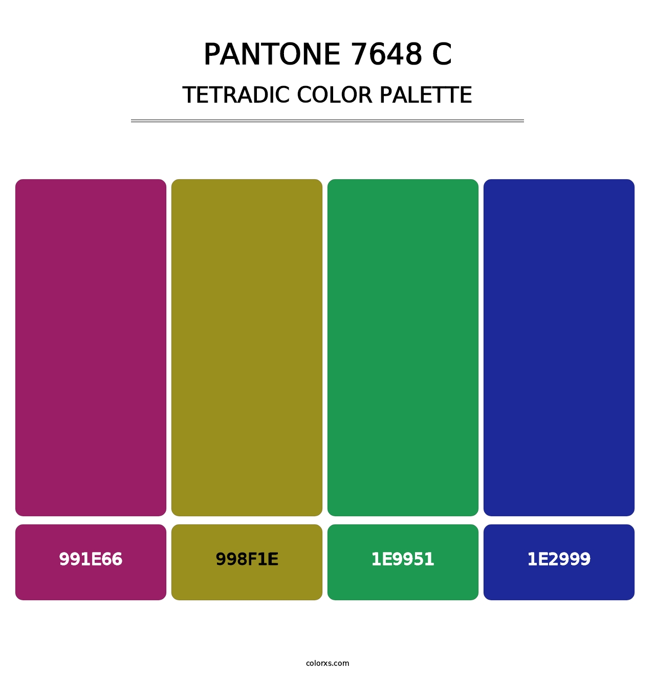 PANTONE 7648 C - Tetradic Color Palette