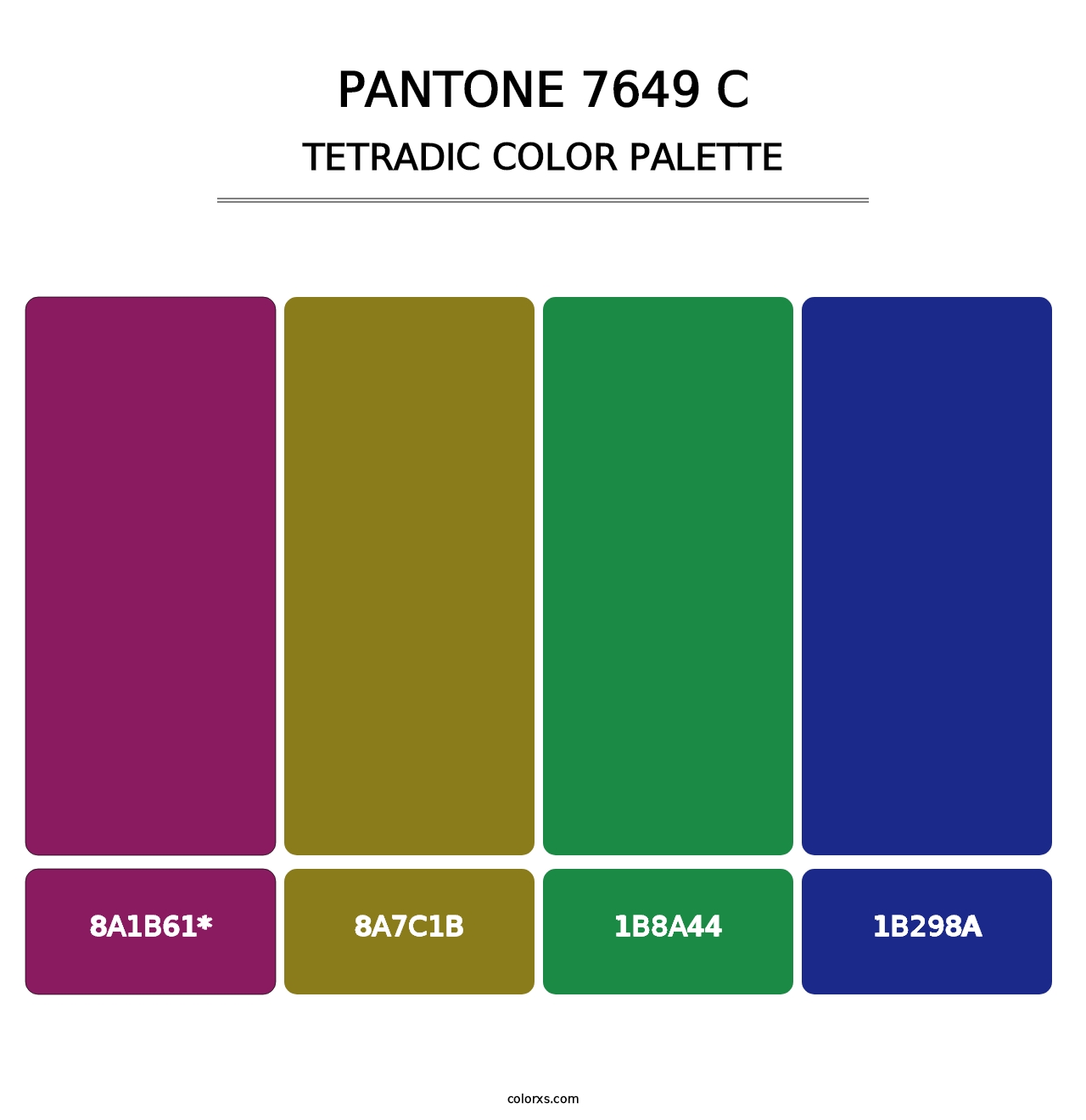 PANTONE 7649 C - Tetradic Color Palette