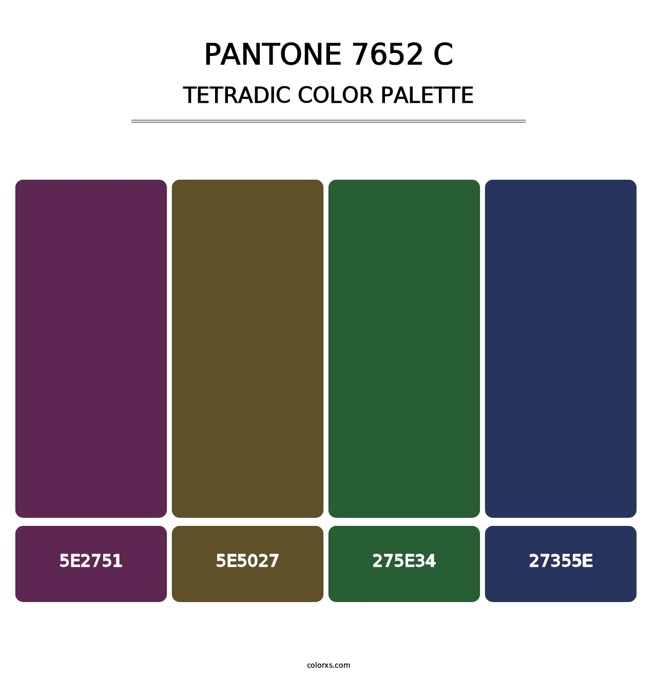 PANTONE 7652 C - Tetradic Color Palette