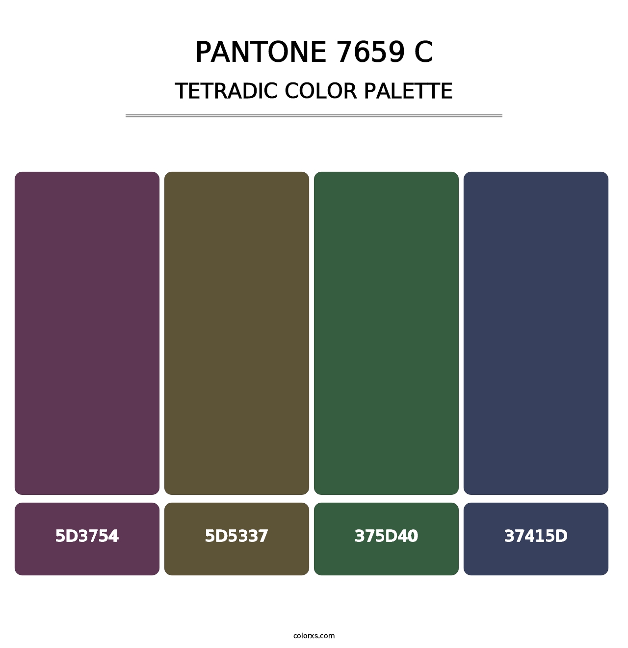 PANTONE 7659 C - Tetradic Color Palette