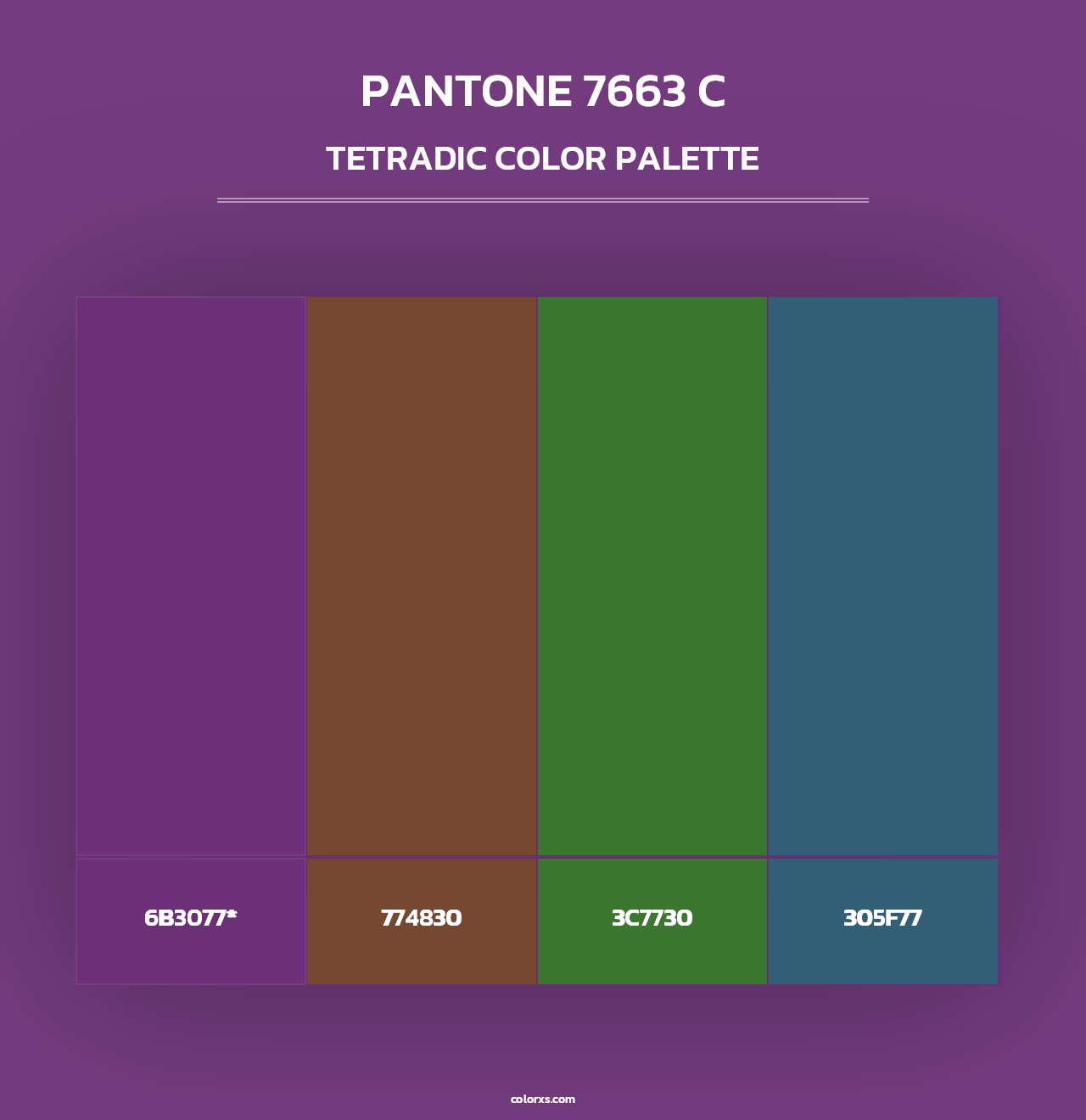 PANTONE 7663 C - Tetradic Color Palette