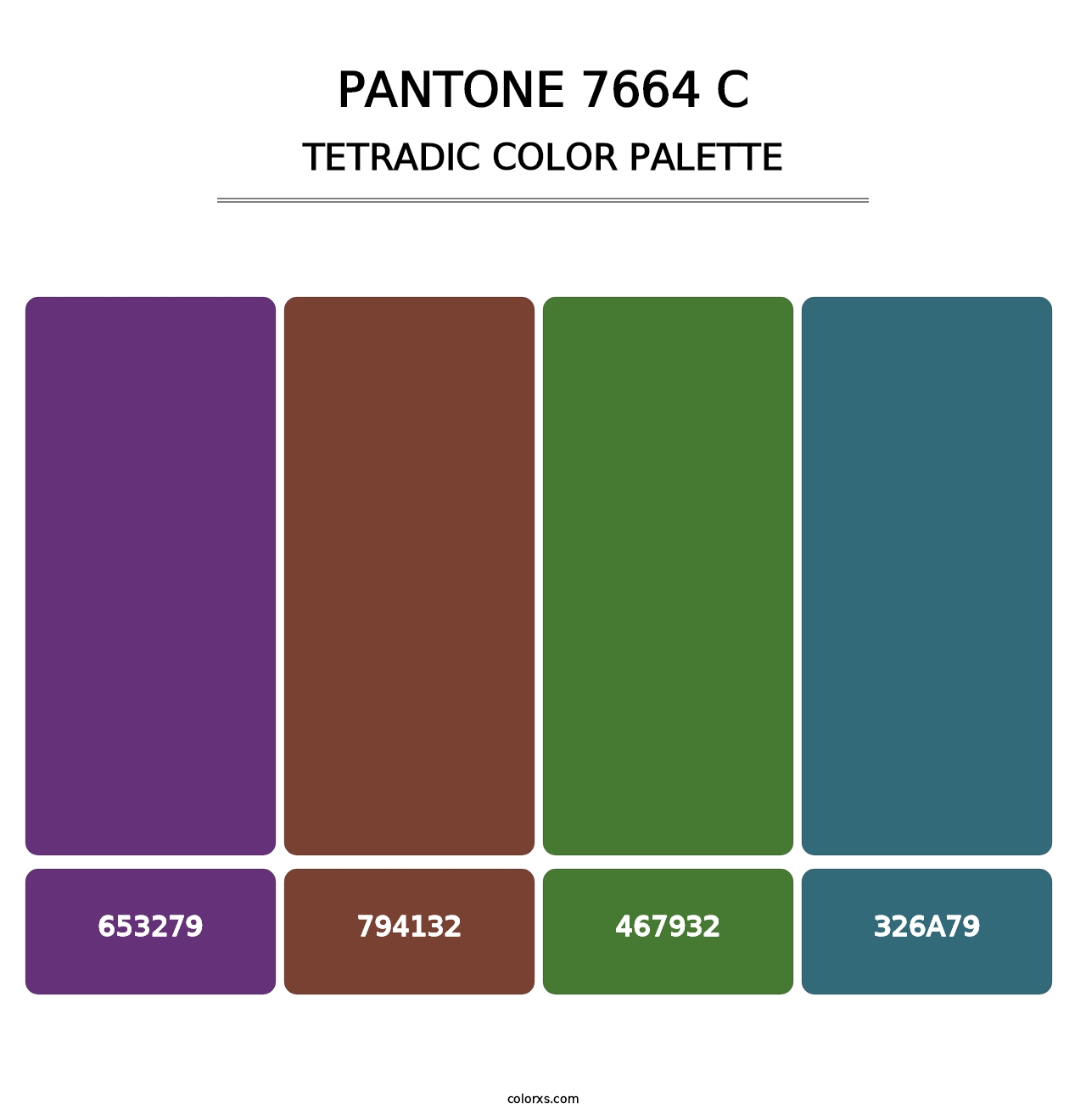 PANTONE 7664 C - Tetradic Color Palette