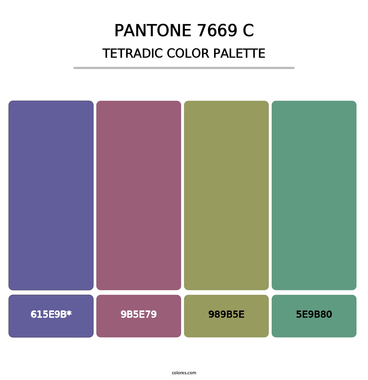 PANTONE 7669 C - Tetradic Color Palette