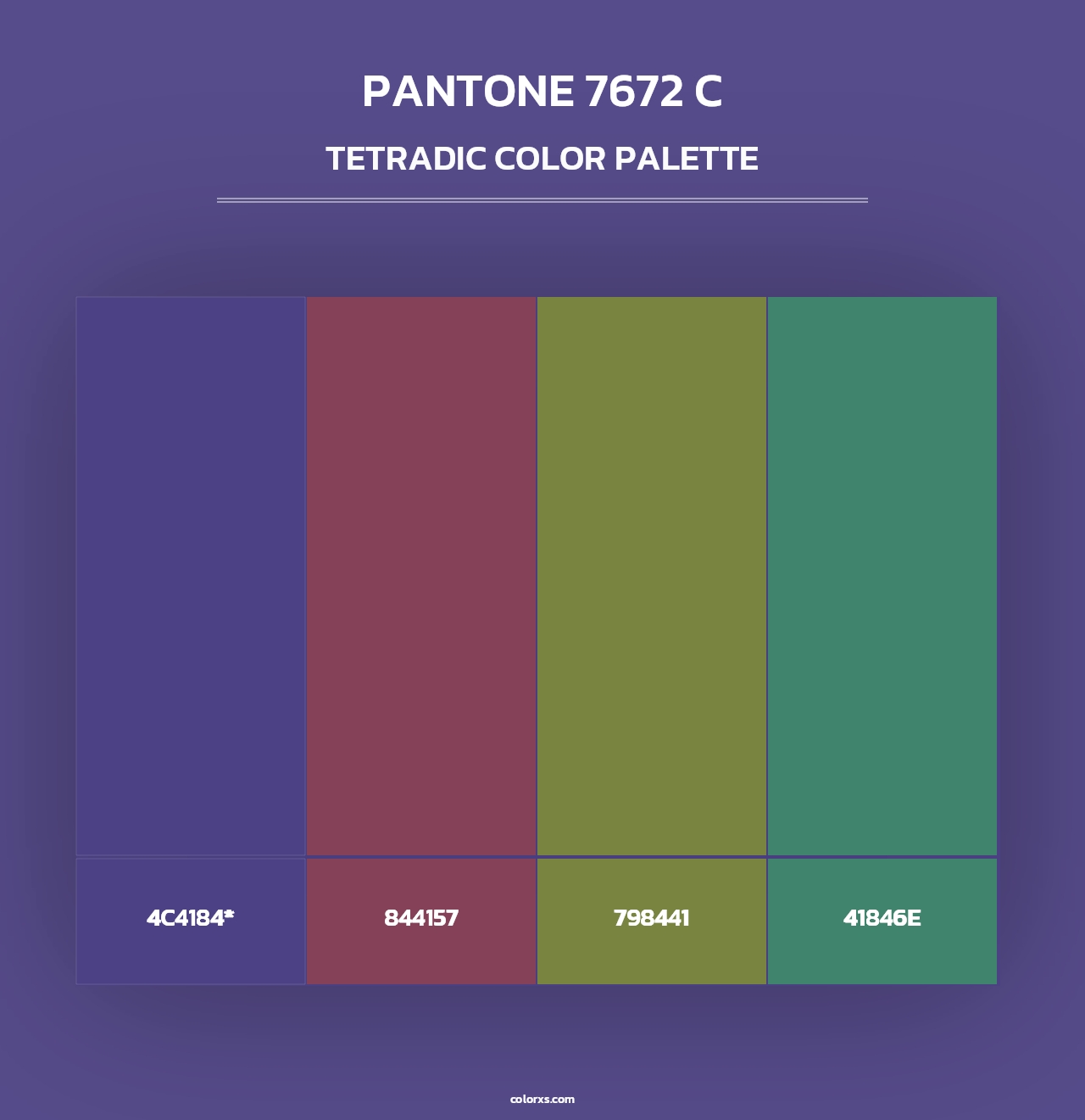 PANTONE 7672 C - Tetradic Color Palette
