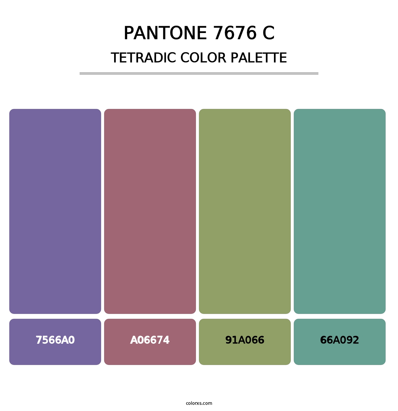 PANTONE 7676 C - Tetradic Color Palette