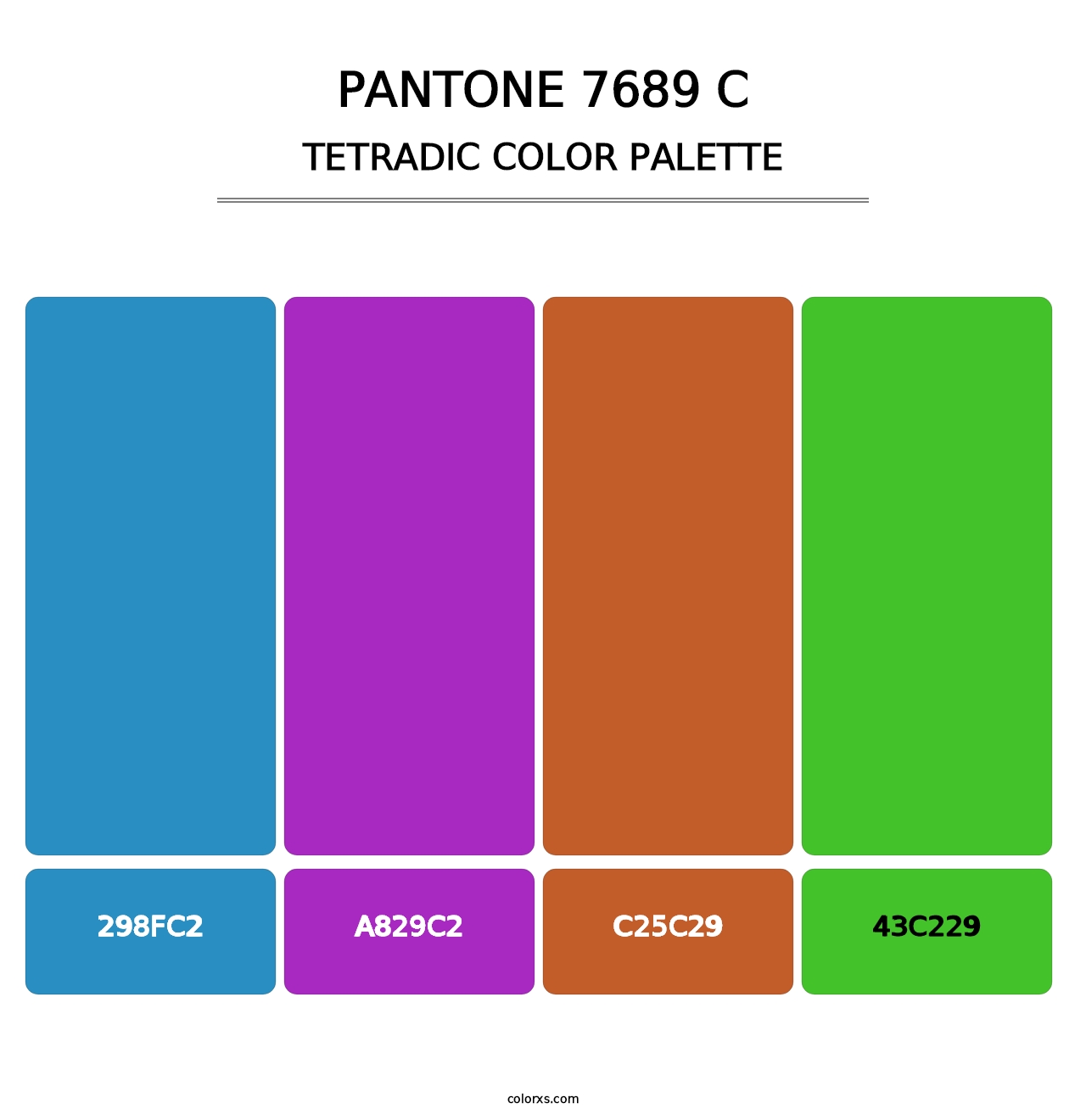 PANTONE 7689 C - Tetradic Color Palette
