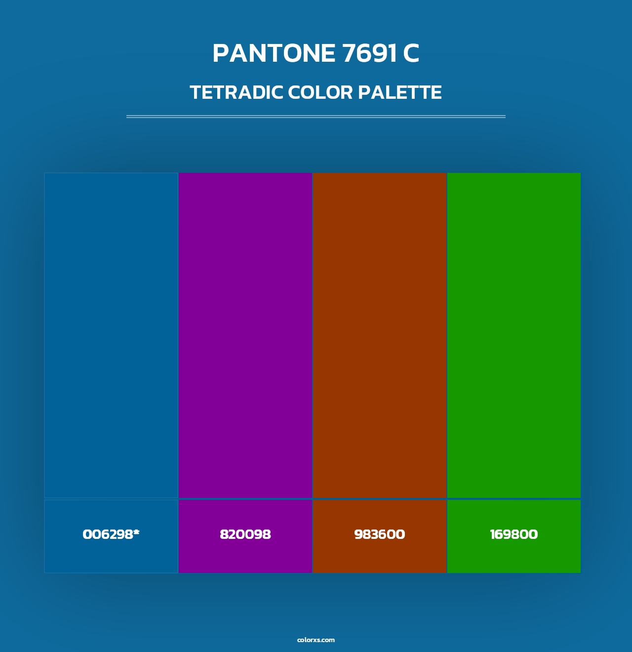 PANTONE 7691 C - Tetradic Color Palette
