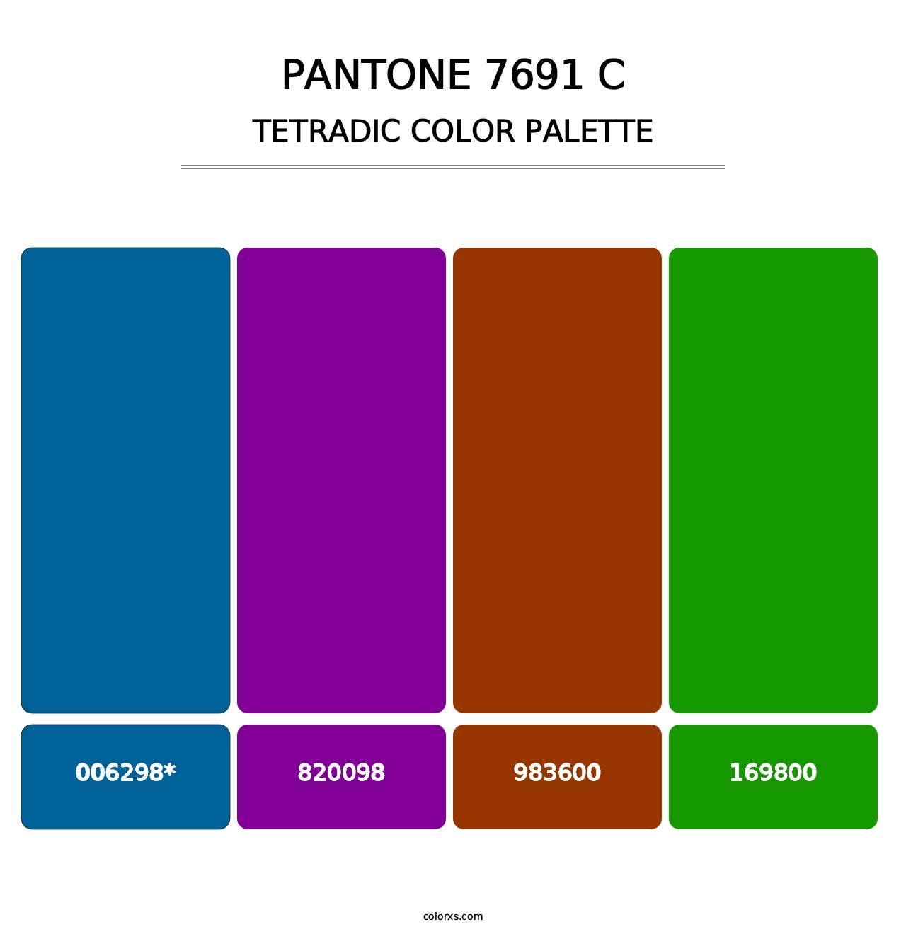 PANTONE 7691 C - Tetradic Color Palette