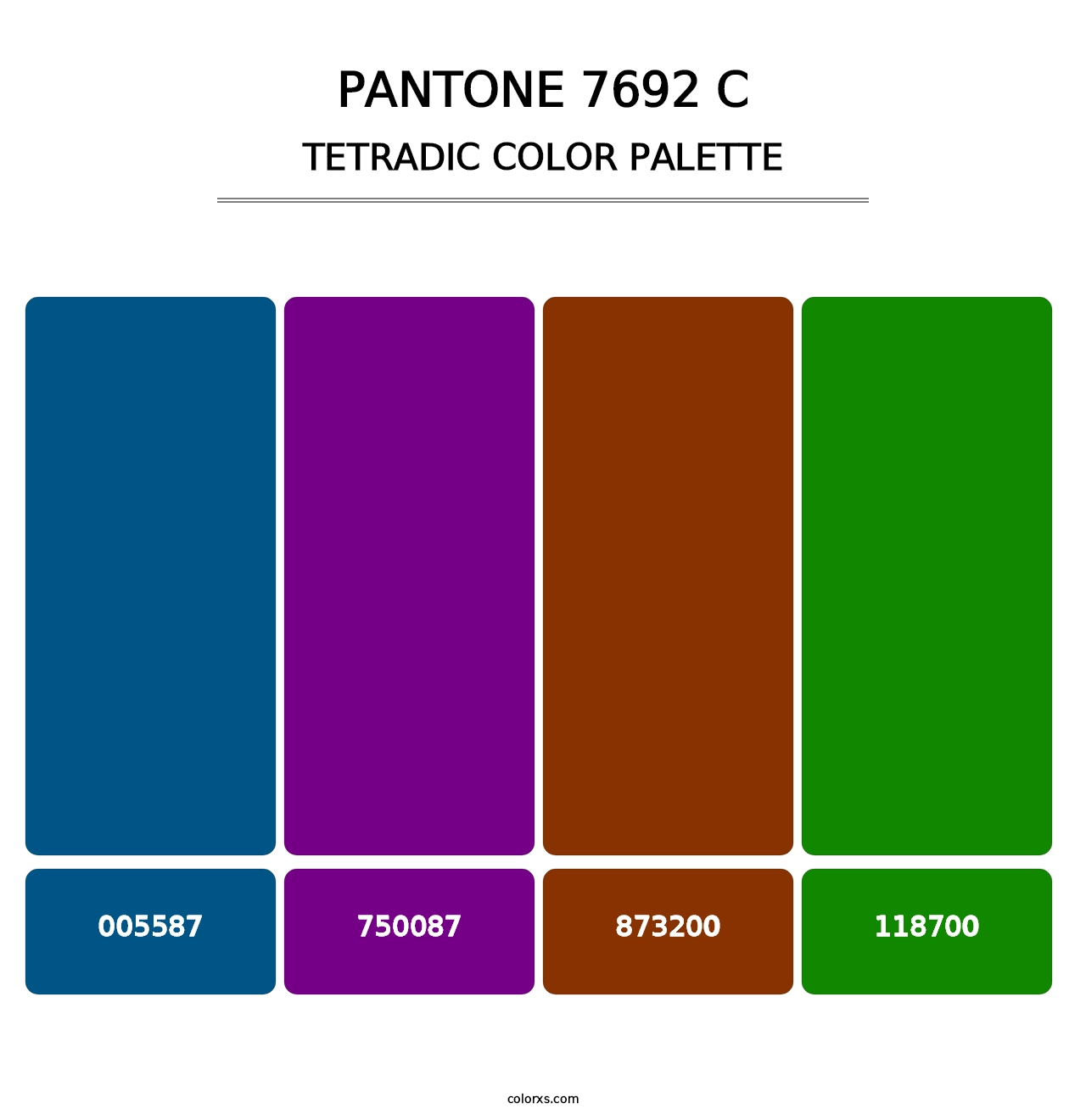 PANTONE 7692 C - Tetradic Color Palette