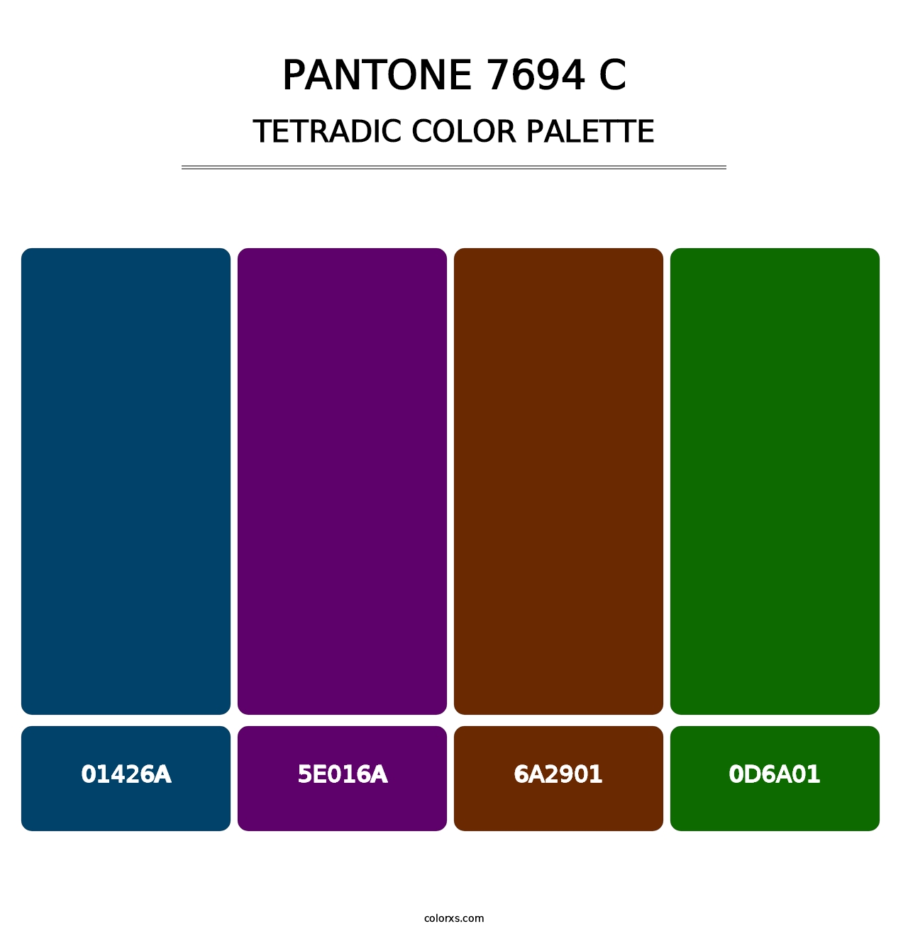 PANTONE 7694 C - Tetradic Color Palette