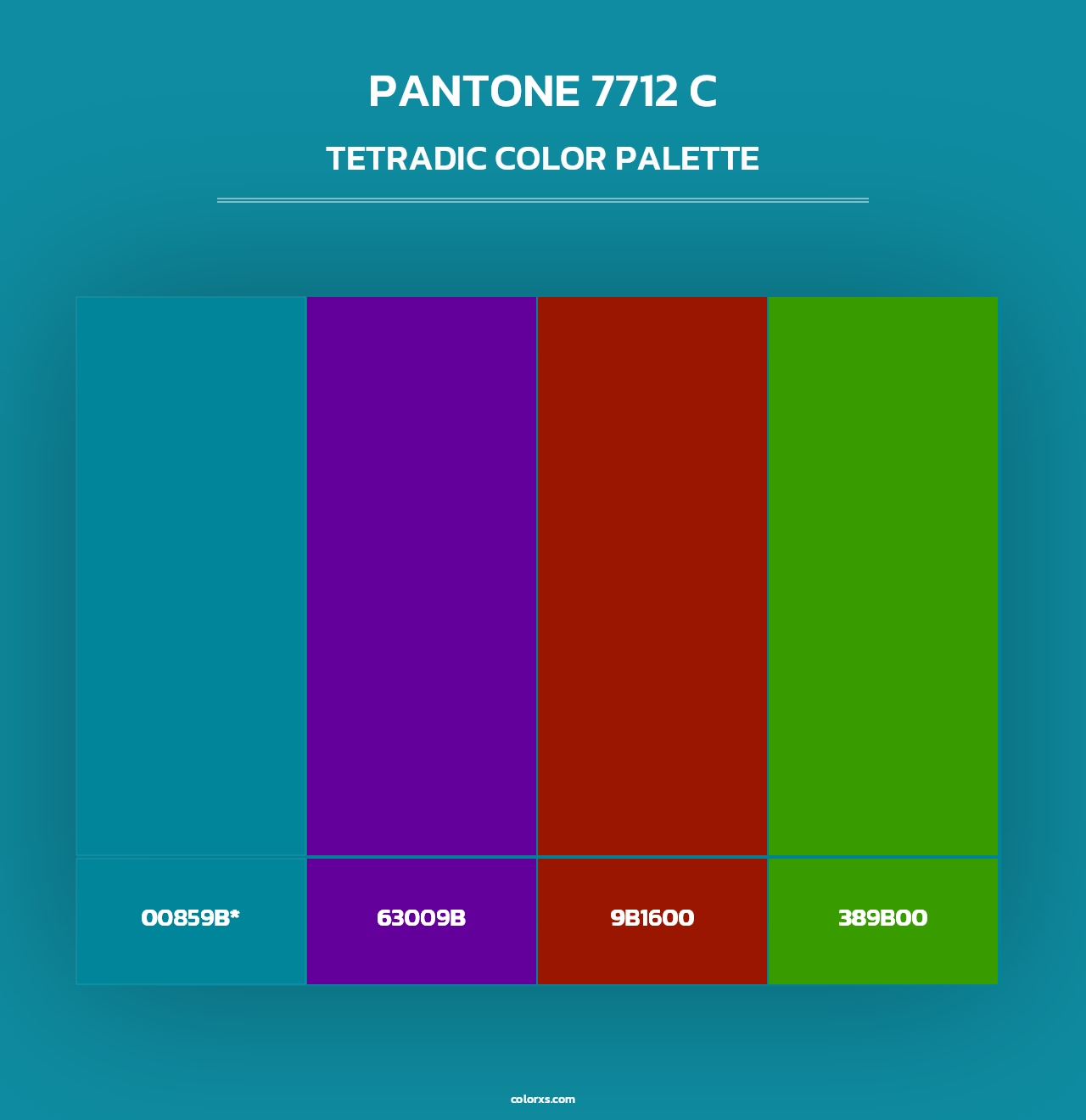 PANTONE 7712 C - Tetradic Color Palette