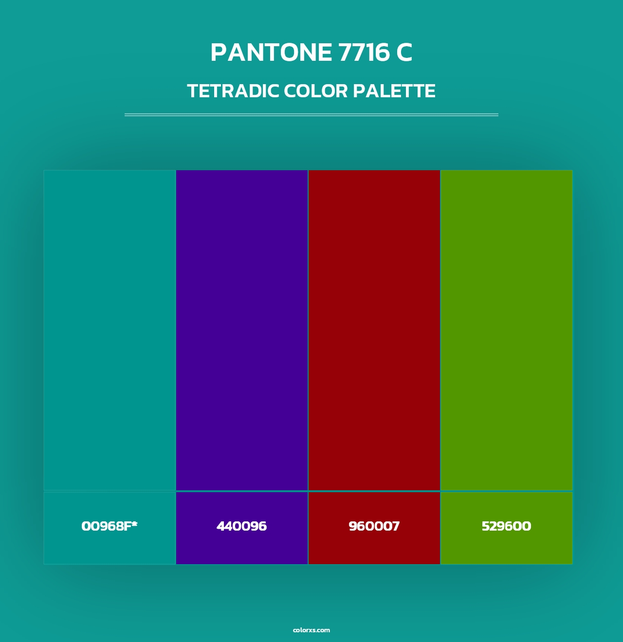 PANTONE 7716 C - Tetradic Color Palette