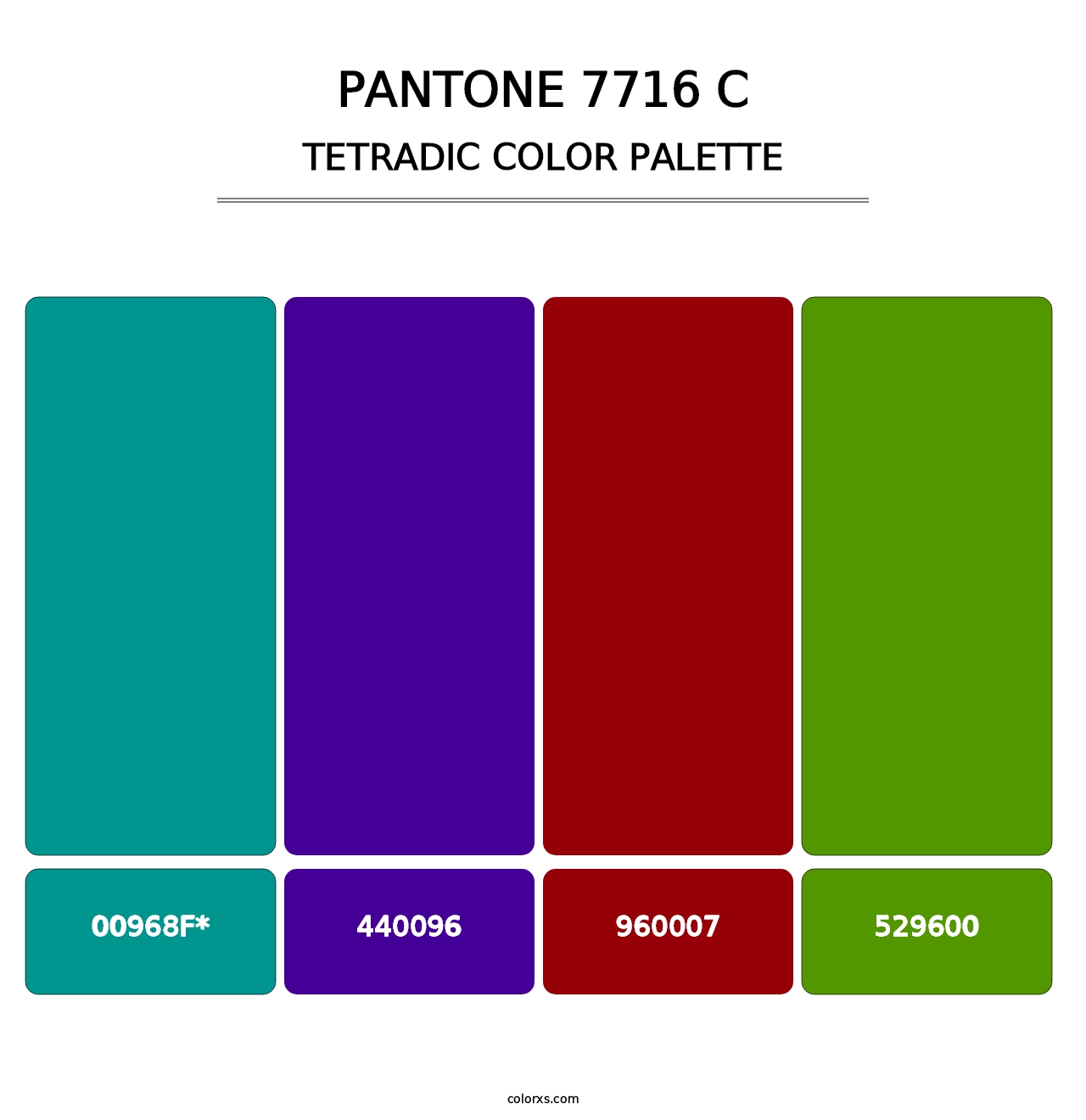 PANTONE 7716 C - Tetradic Color Palette