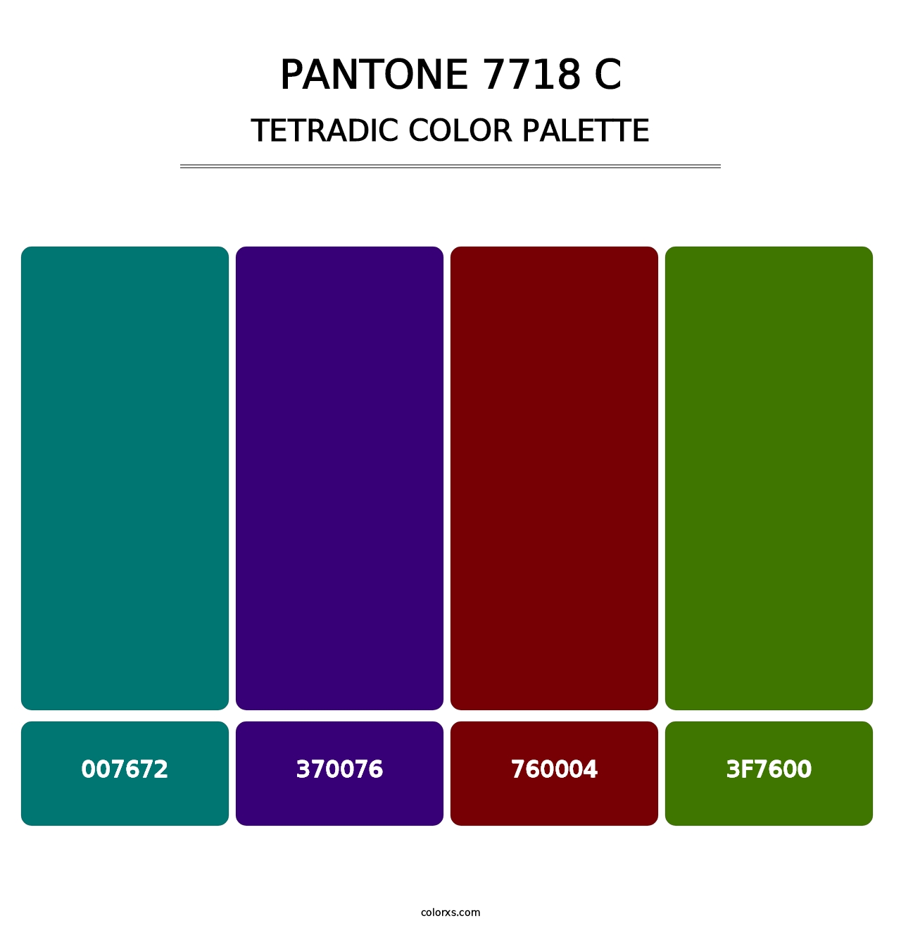 PANTONE 7718 C - Tetradic Color Palette