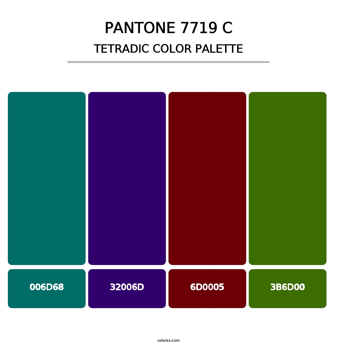 PANTONE 7719 C - Tetradic Color Palette