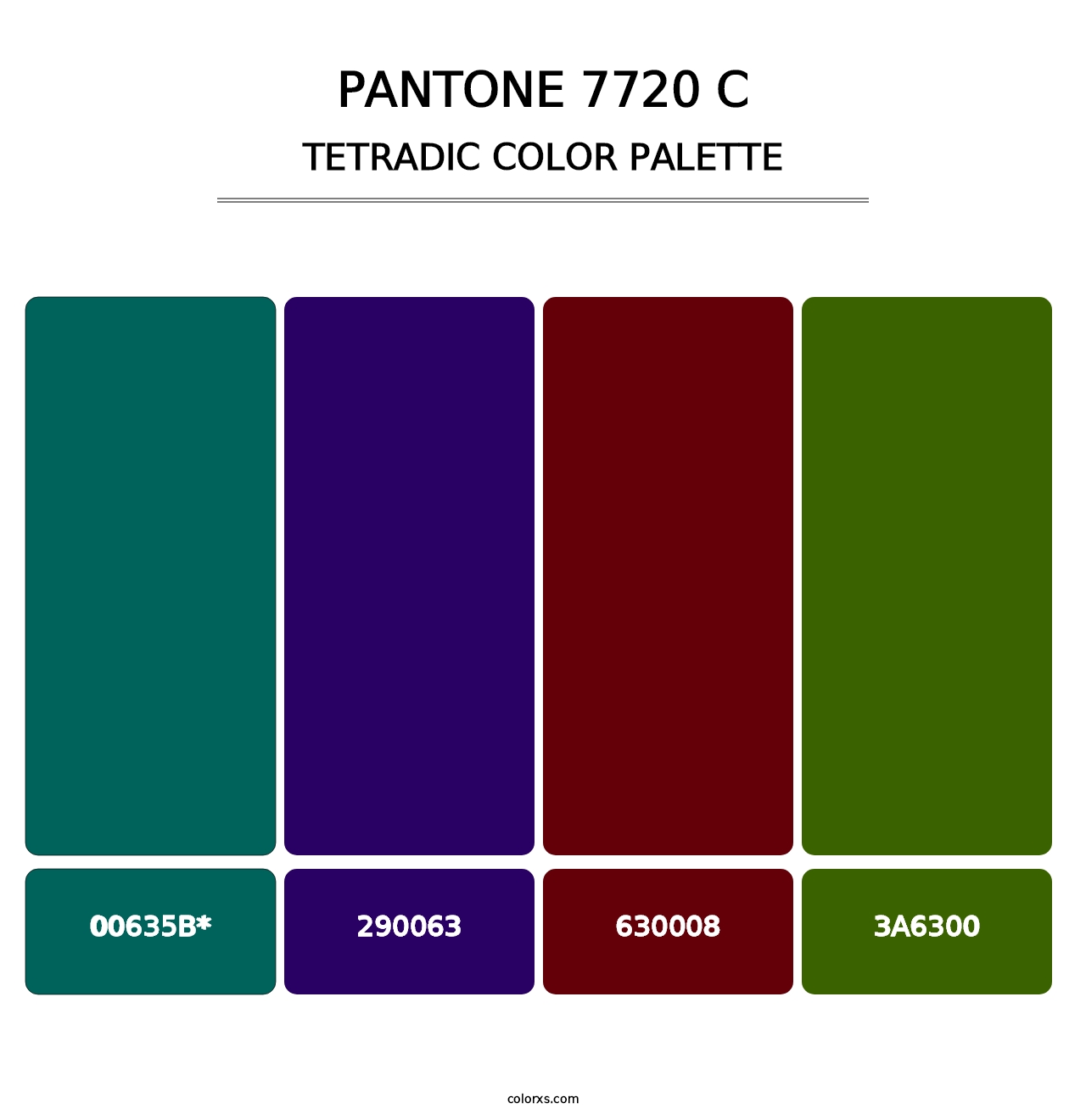PANTONE 7720 C - Tetradic Color Palette