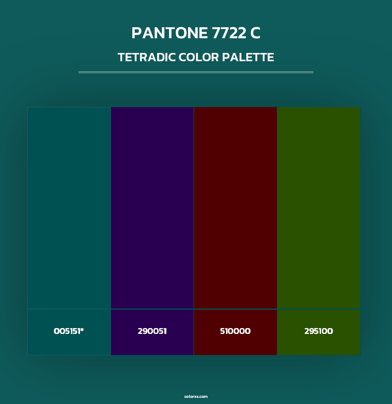 PANTONE 7722 C - Tetradic Color Palette