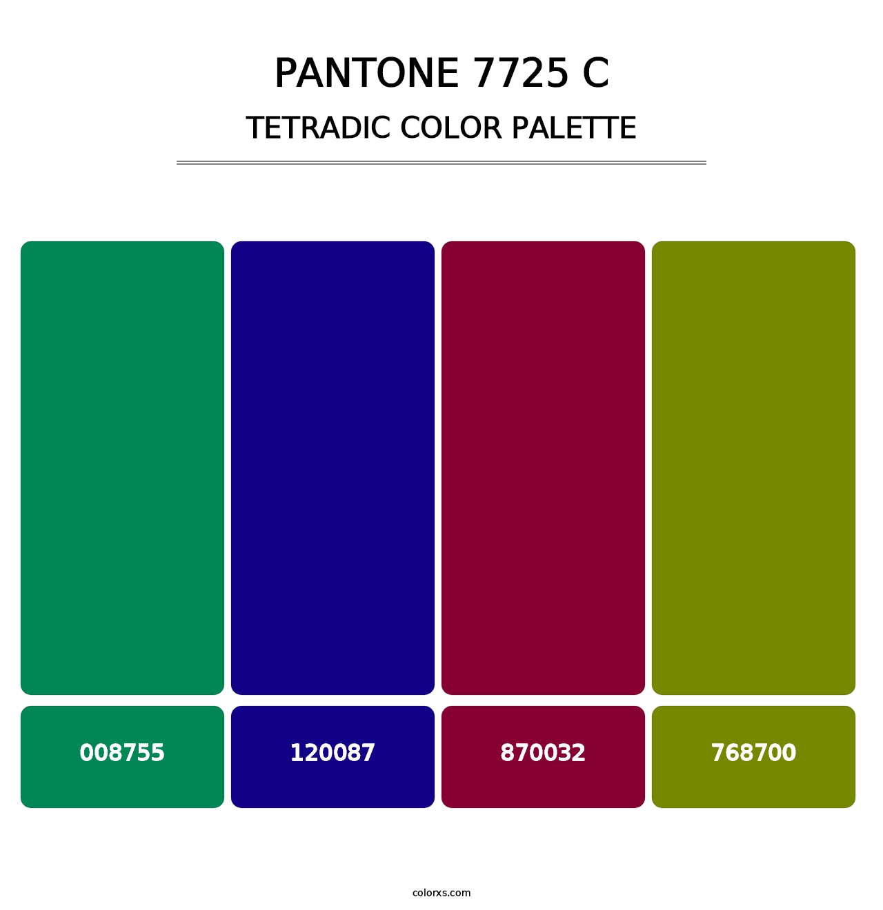 PANTONE 7725 C - Tetradic Color Palette