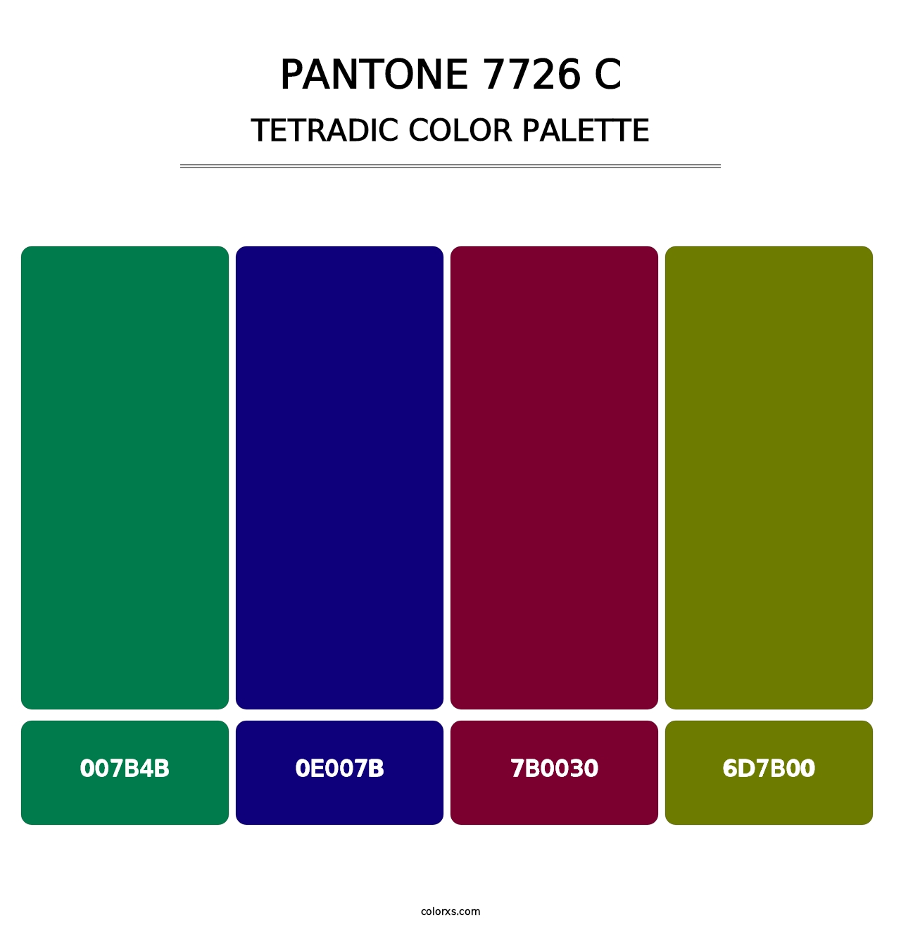 PANTONE 7726 C - Tetradic Color Palette