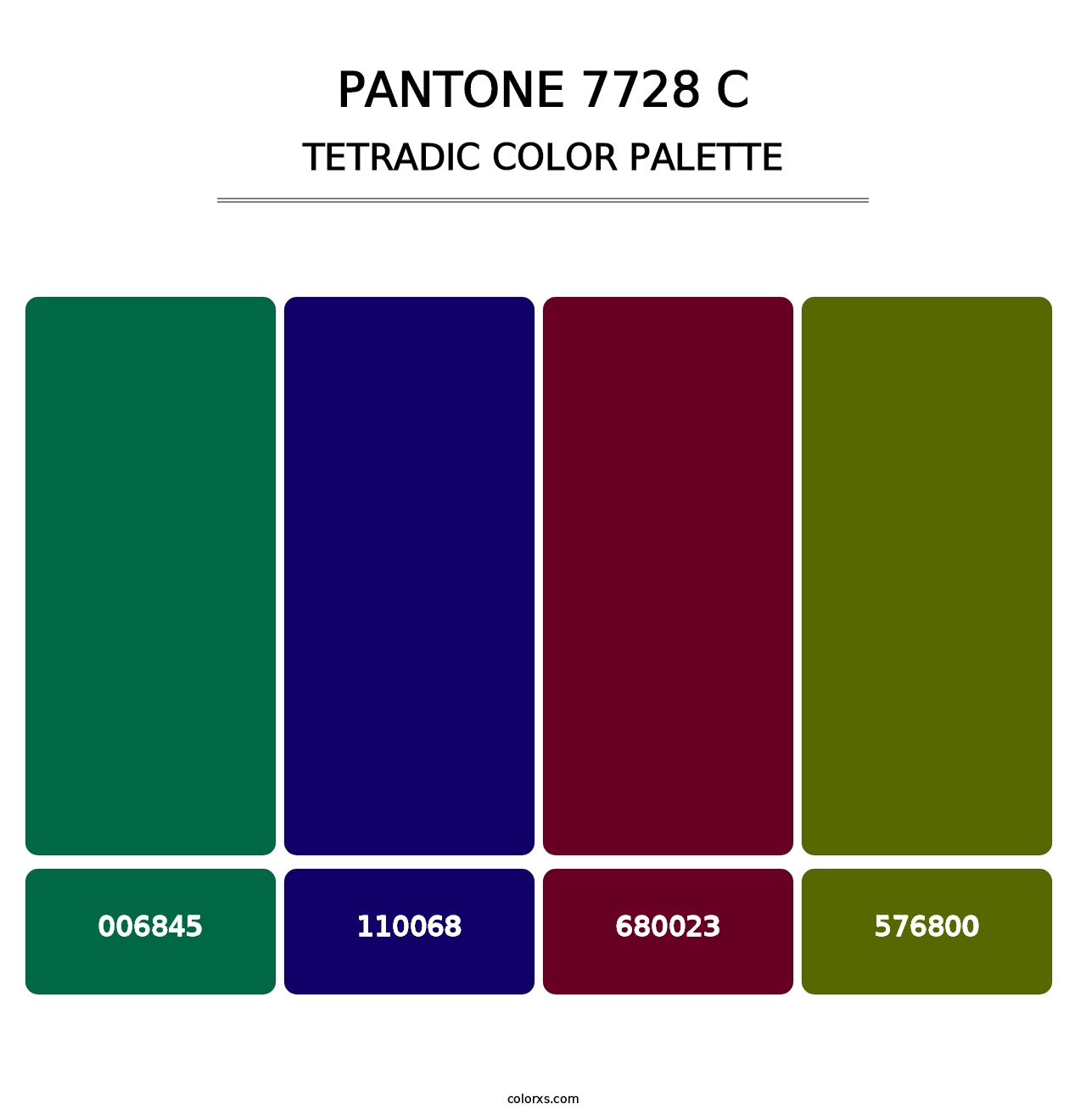 PANTONE 7728 C - Tetradic Color Palette