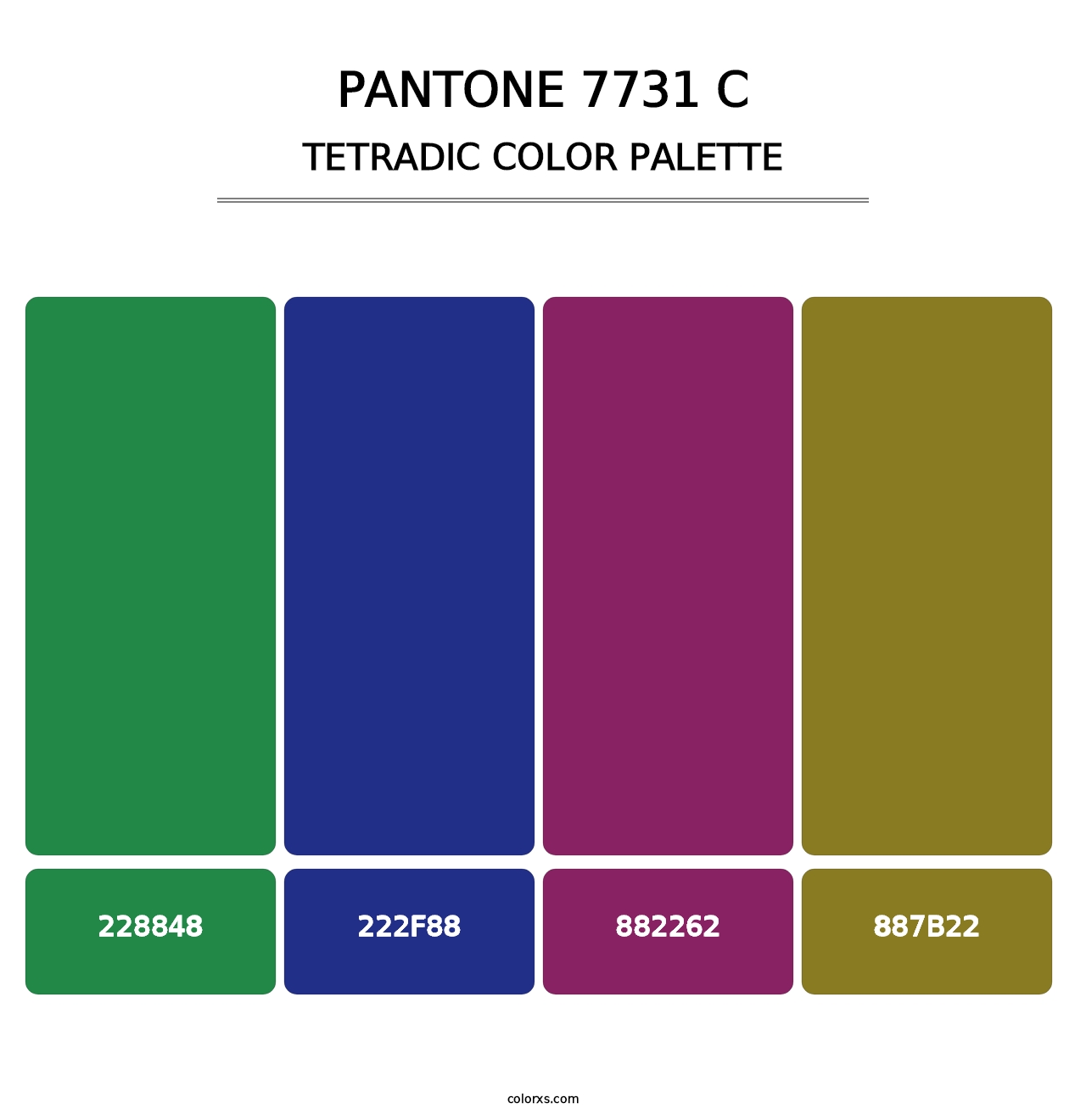 PANTONE 7731 C - Tetradic Color Palette