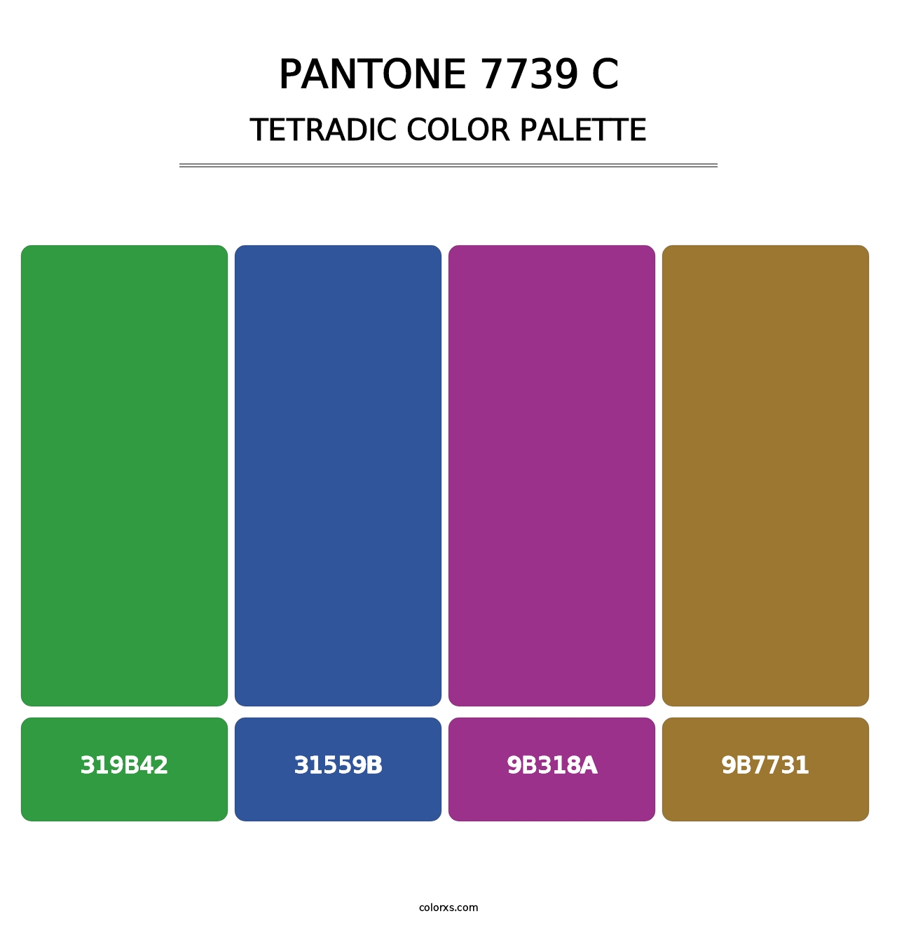 PANTONE 7739 C - Tetradic Color Palette