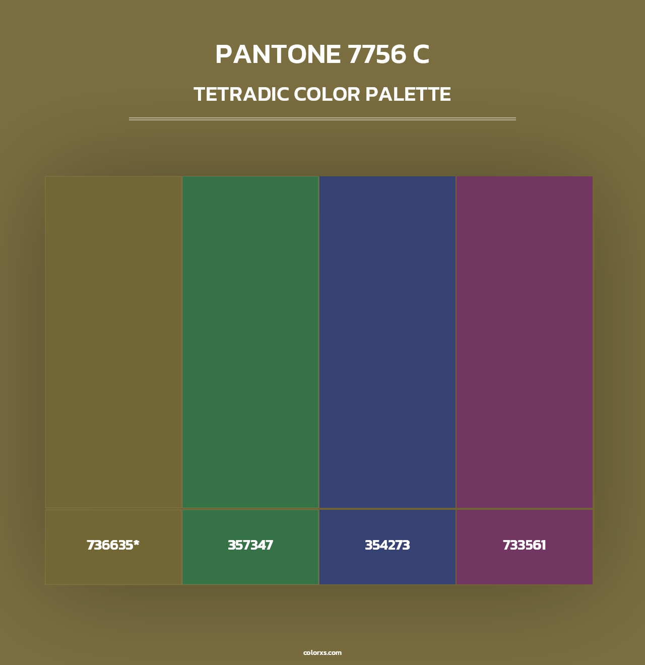 PANTONE 7756 C - Tetradic Color Palette