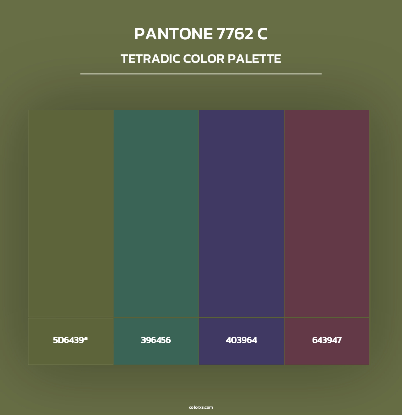 PANTONE 7762 C - Tetradic Color Palette