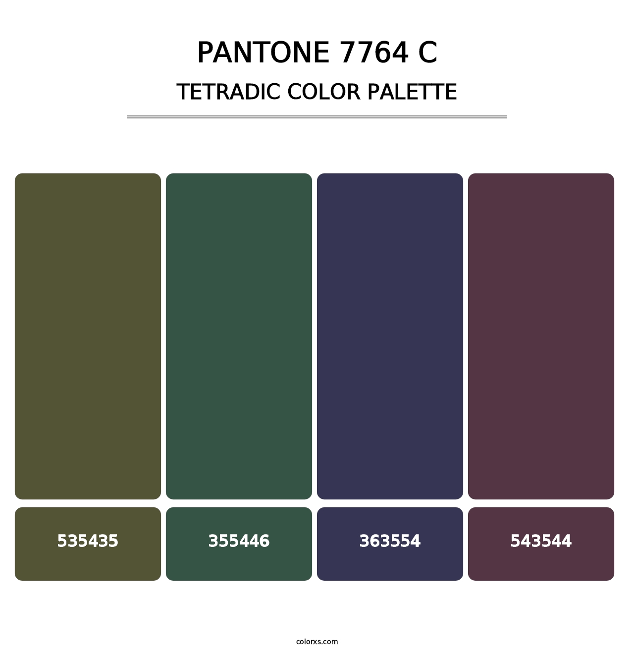 PANTONE 7764 C - Tetradic Color Palette