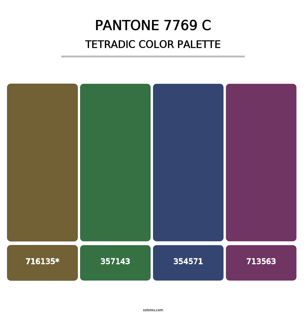 PANTONE 7769 C - Tetradic Color Palette