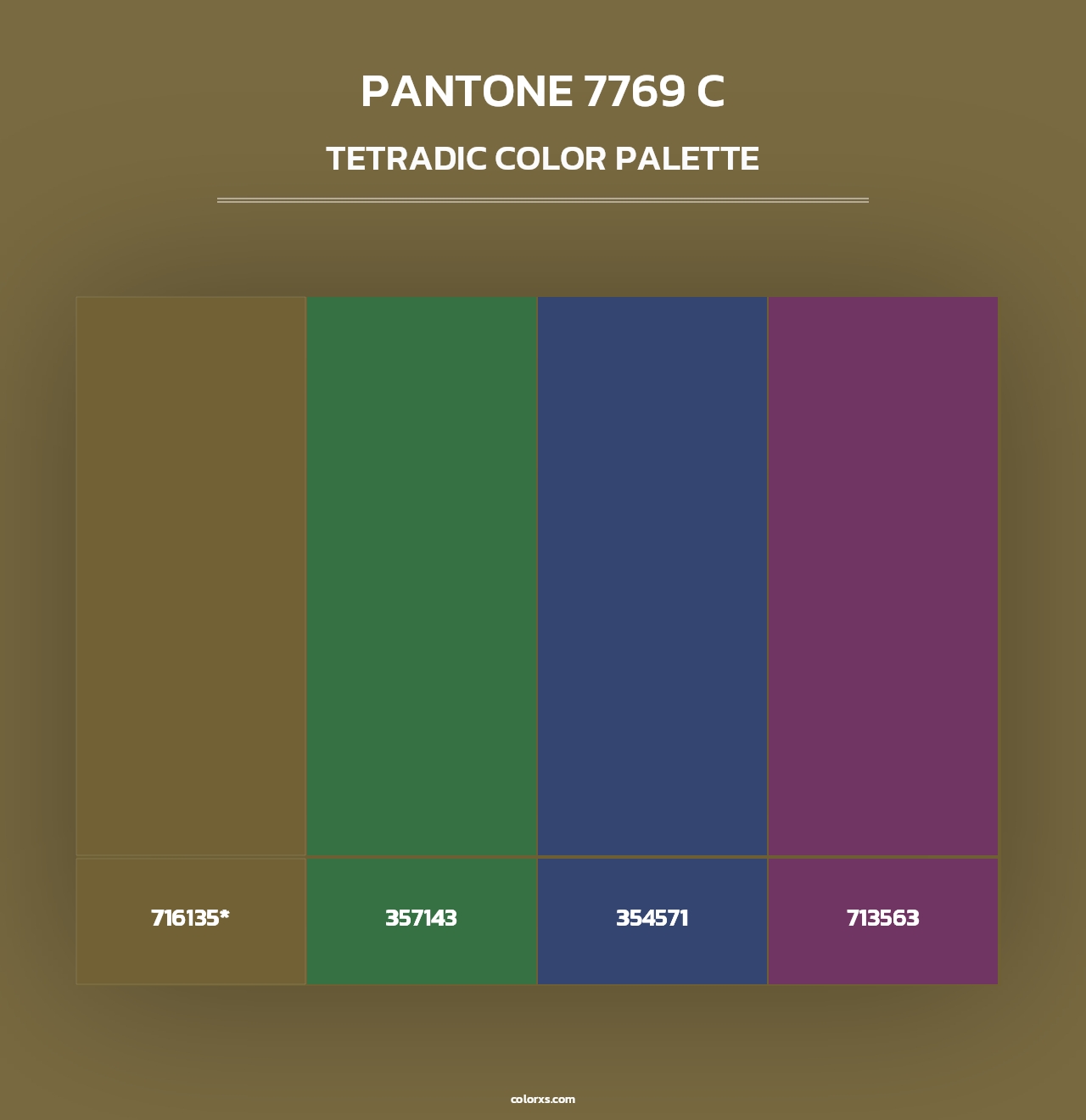 PANTONE 7769 C - Tetradic Color Palette