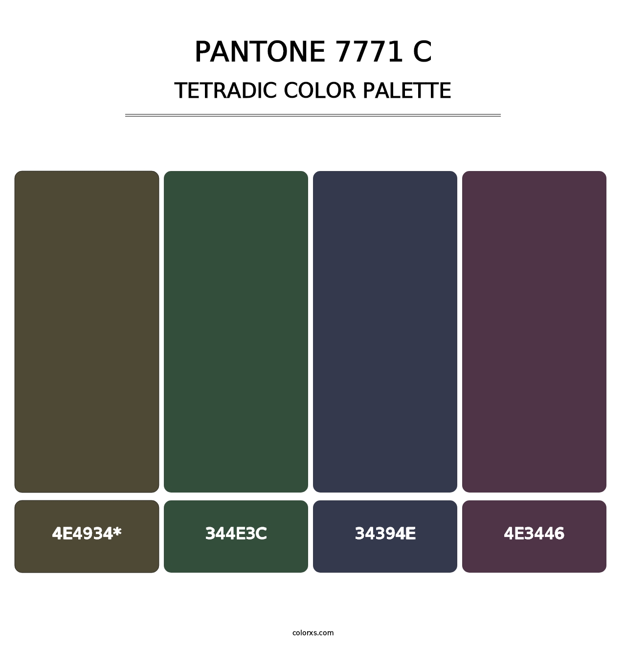 PANTONE 7771 C - Tetradic Color Palette