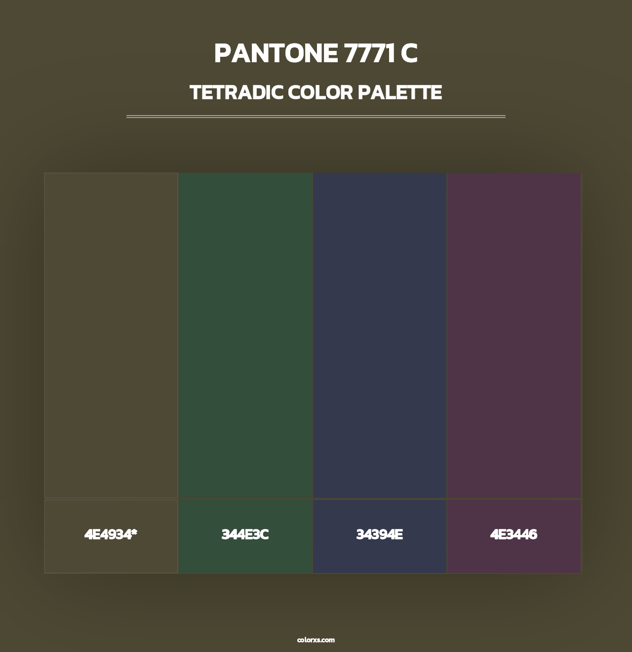 PANTONE 7771 C - Tetradic Color Palette