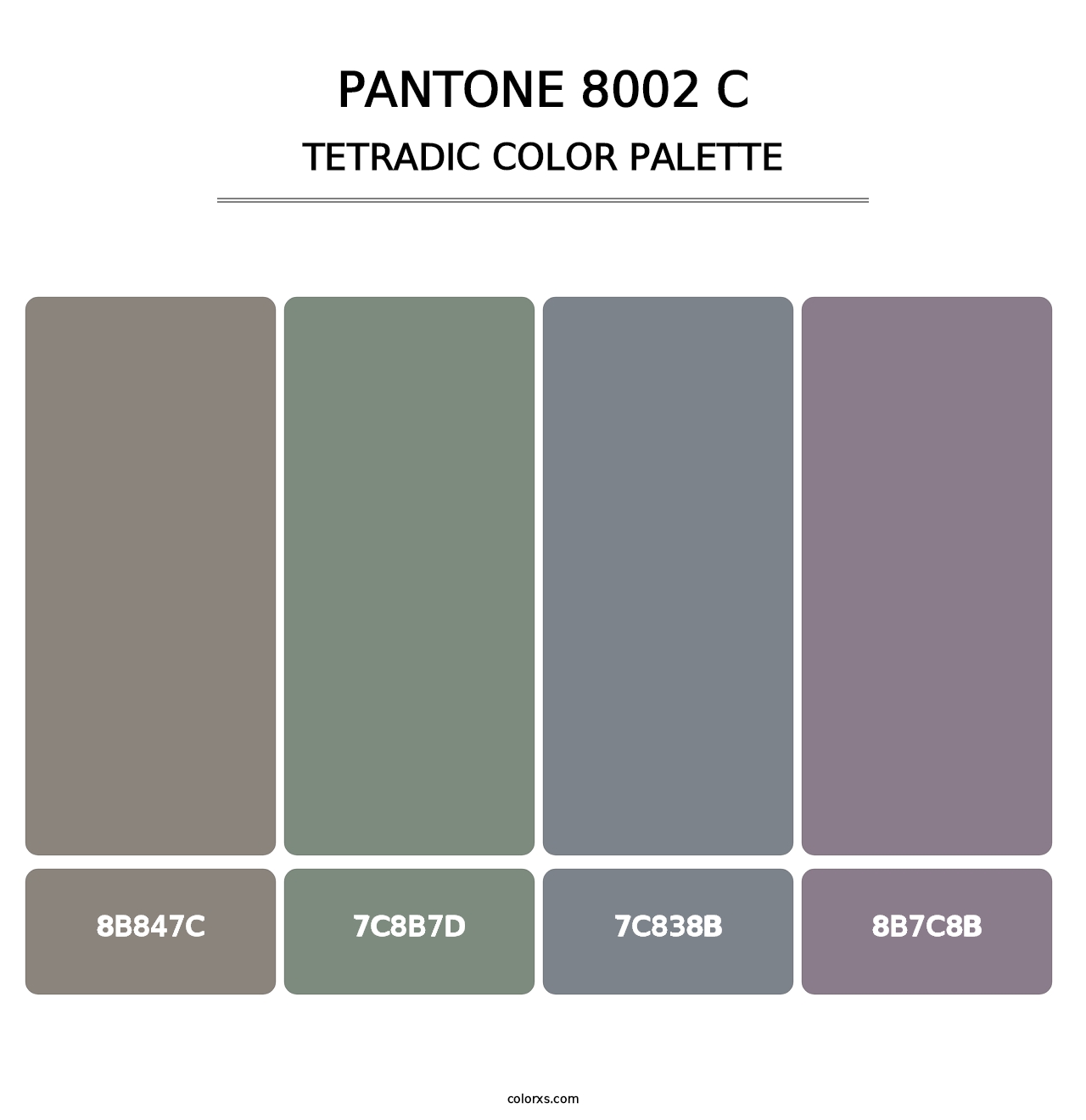 PANTONE 8002 C - Tetradic Color Palette