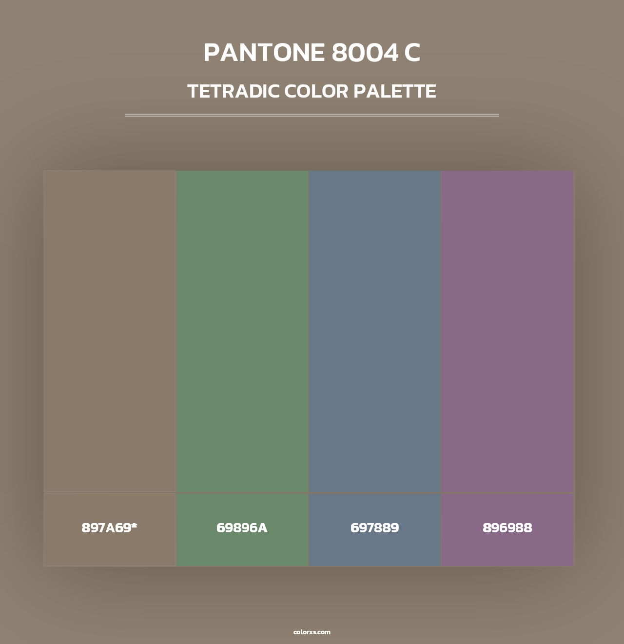 PANTONE 8004 C - Tetradic Color Palette