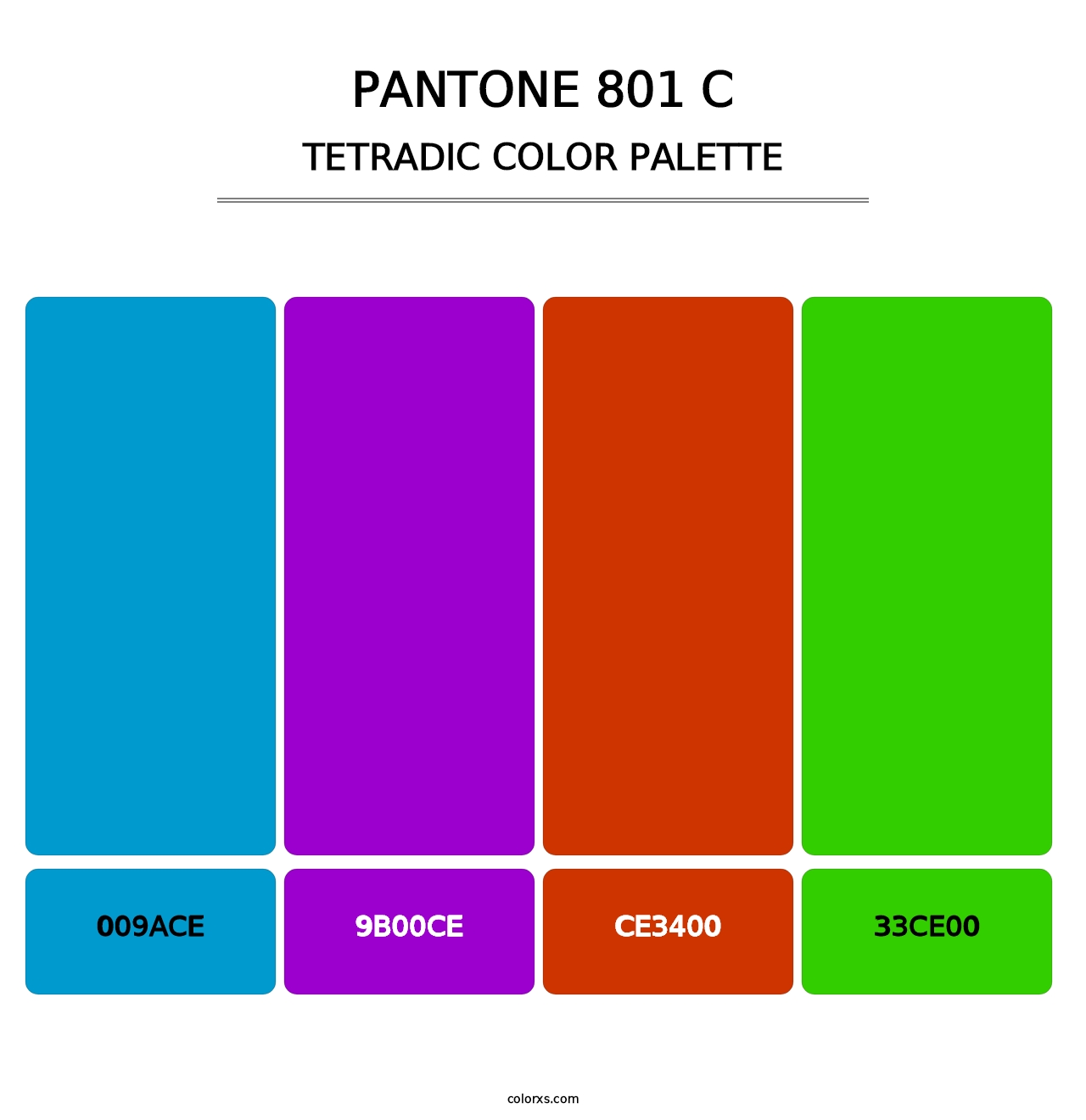 PANTONE 801 C - Tetradic Color Palette