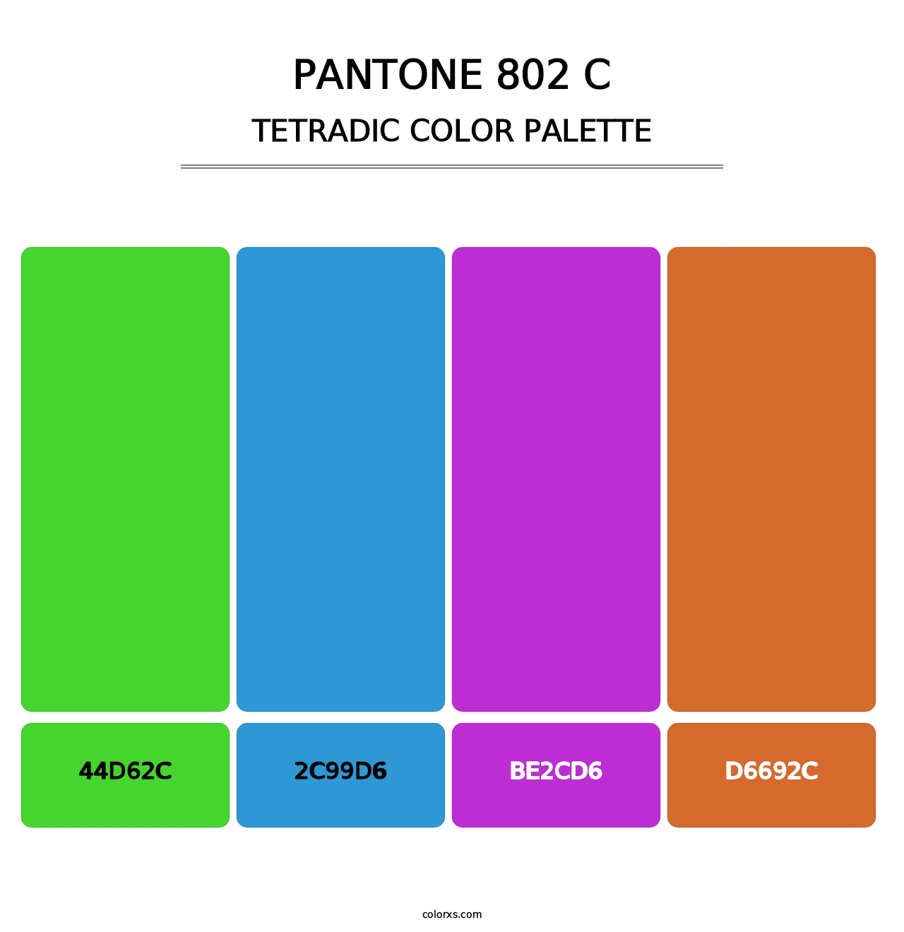 PANTONE 802 C - Tetradic Color Palette