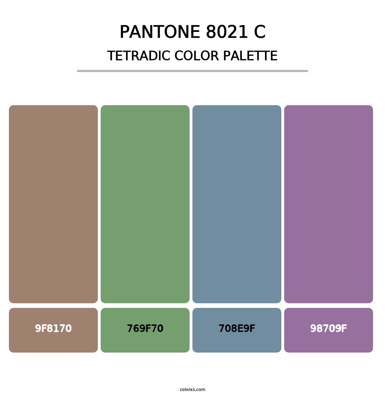 PANTONE 8021 C - Tetradic Color Palette