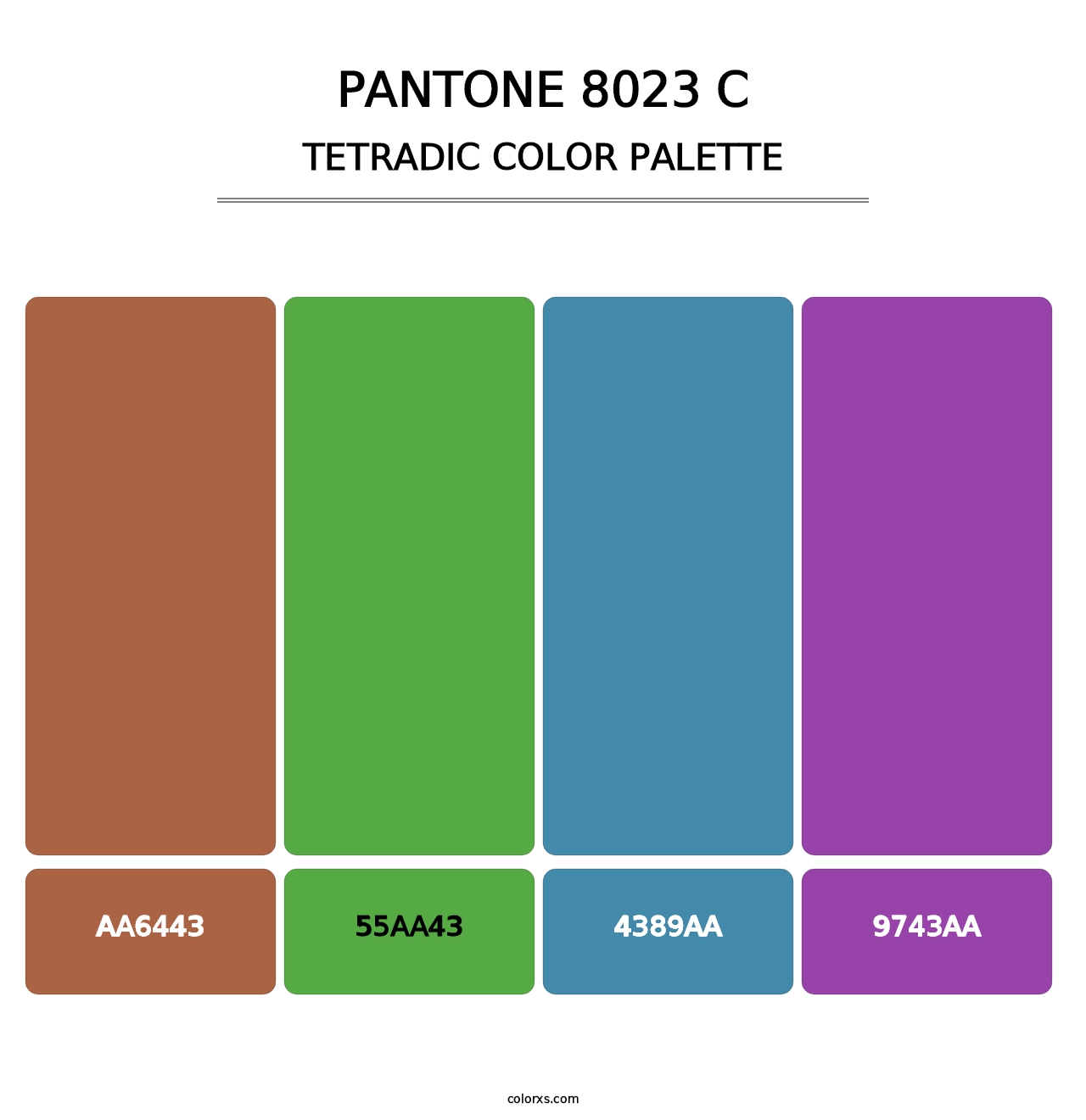 PANTONE 8023 C - Tetradic Color Palette