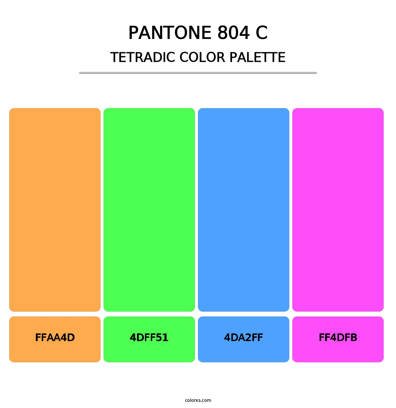 PANTONE 804 C - Tetradic Color Palette