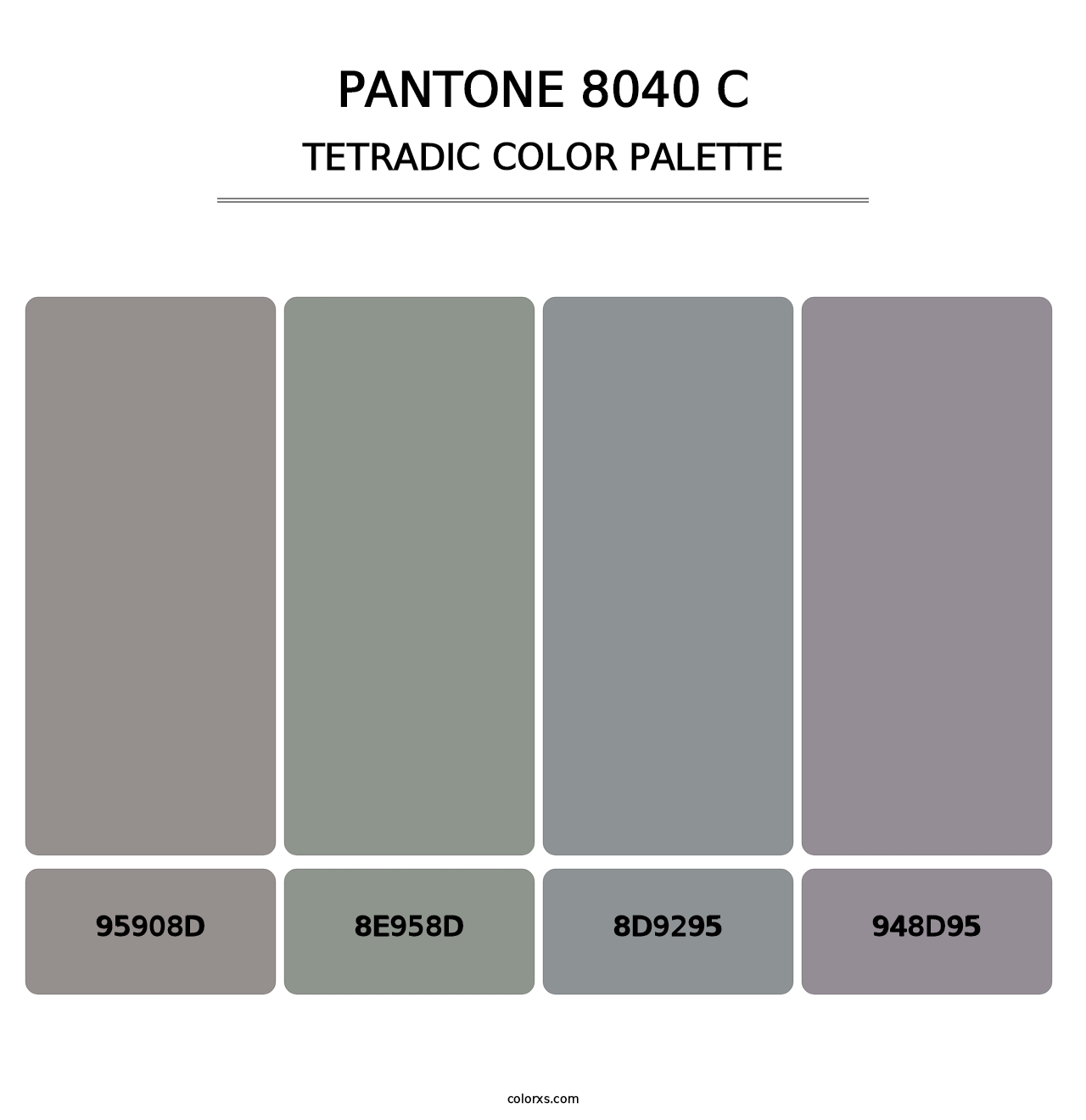 PANTONE 8040 C - Tetradic Color Palette