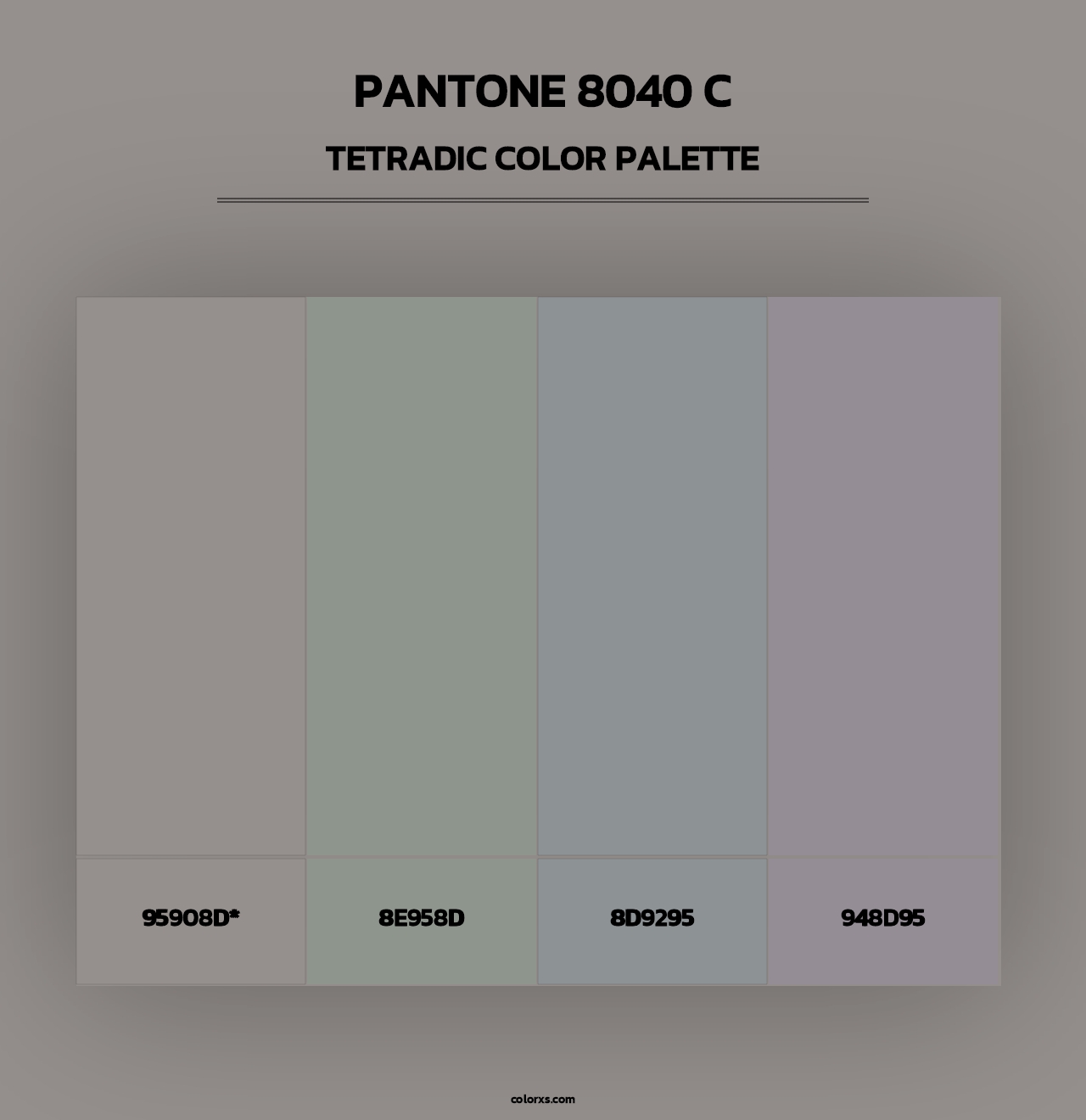 PANTONE 8040 C - Tetradic Color Palette