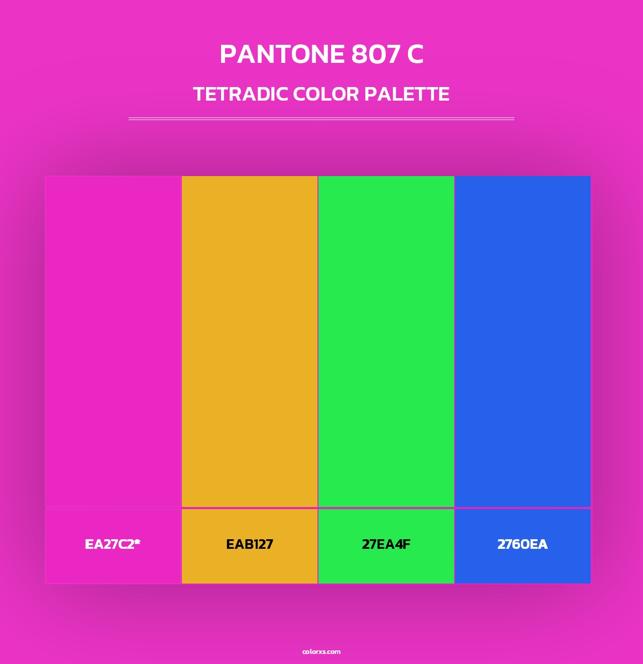 PANTONE 807 C - Tetradic Color Palette
