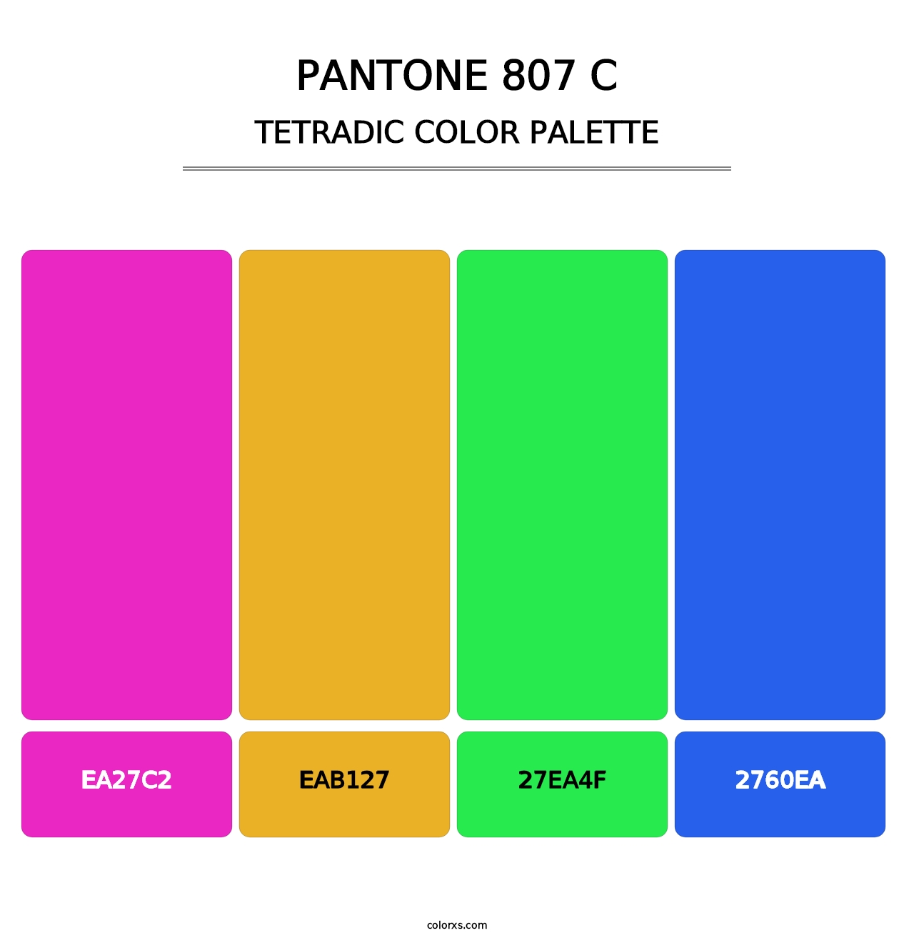 PANTONE 807 C - Tetradic Color Palette