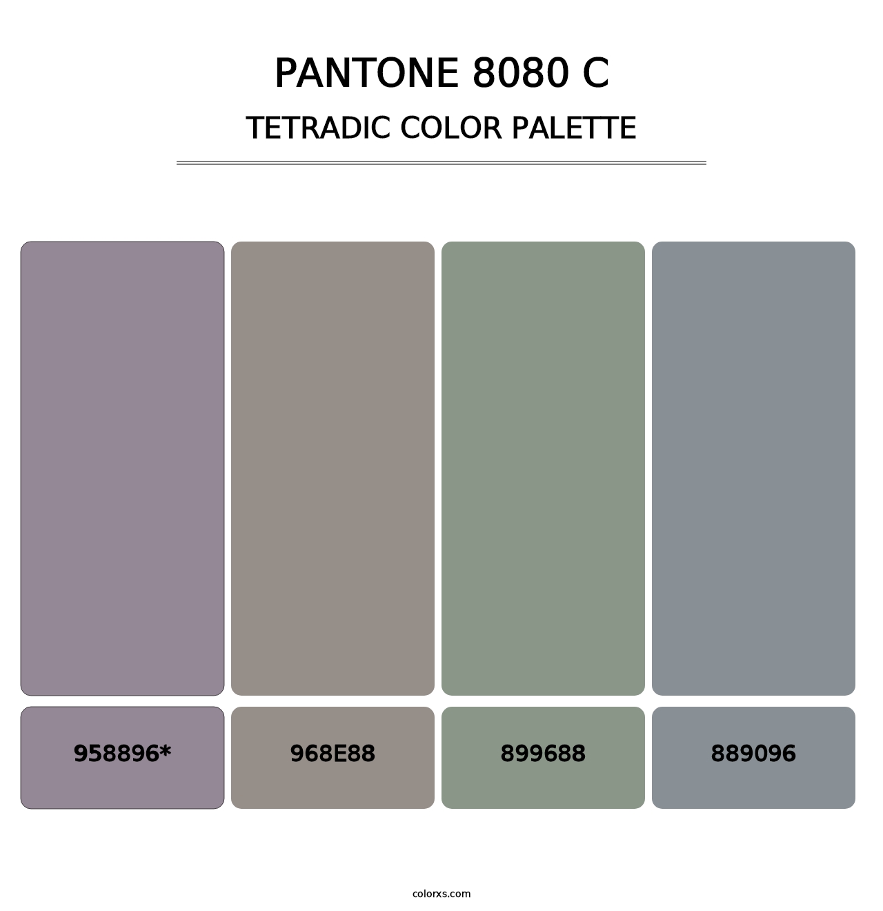 PANTONE 8080 C - Tetradic Color Palette