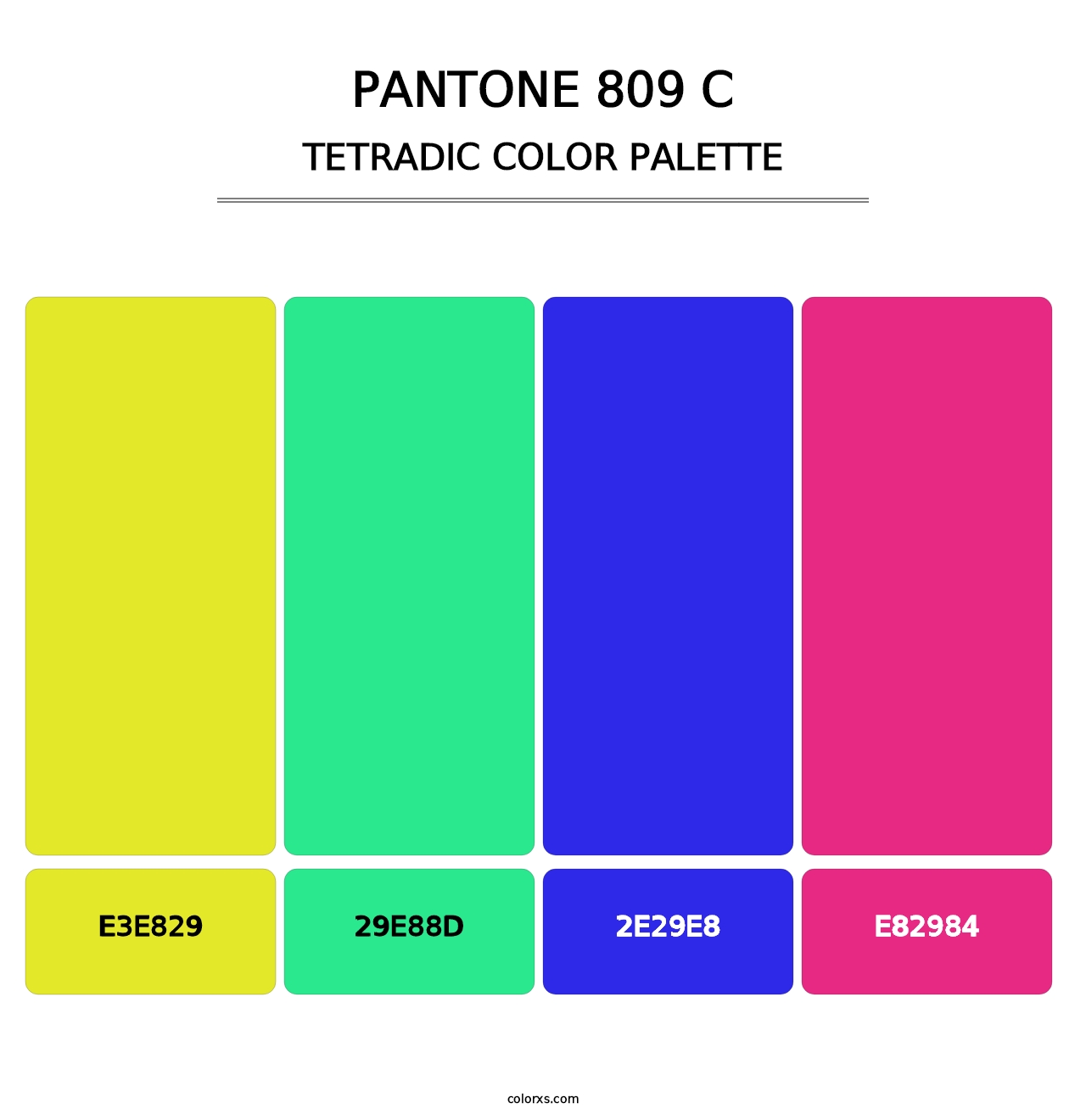 PANTONE 809 C - Tetradic Color Palette