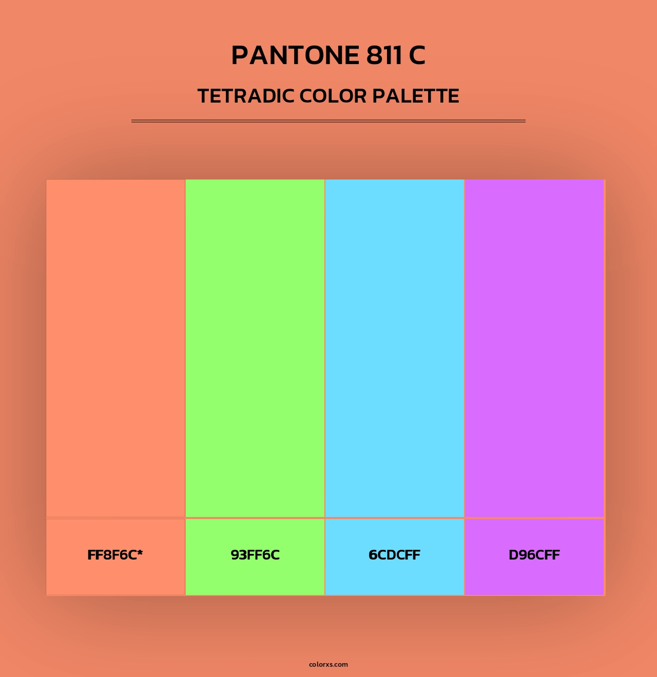PANTONE 811 C - Tetradic Color Palette