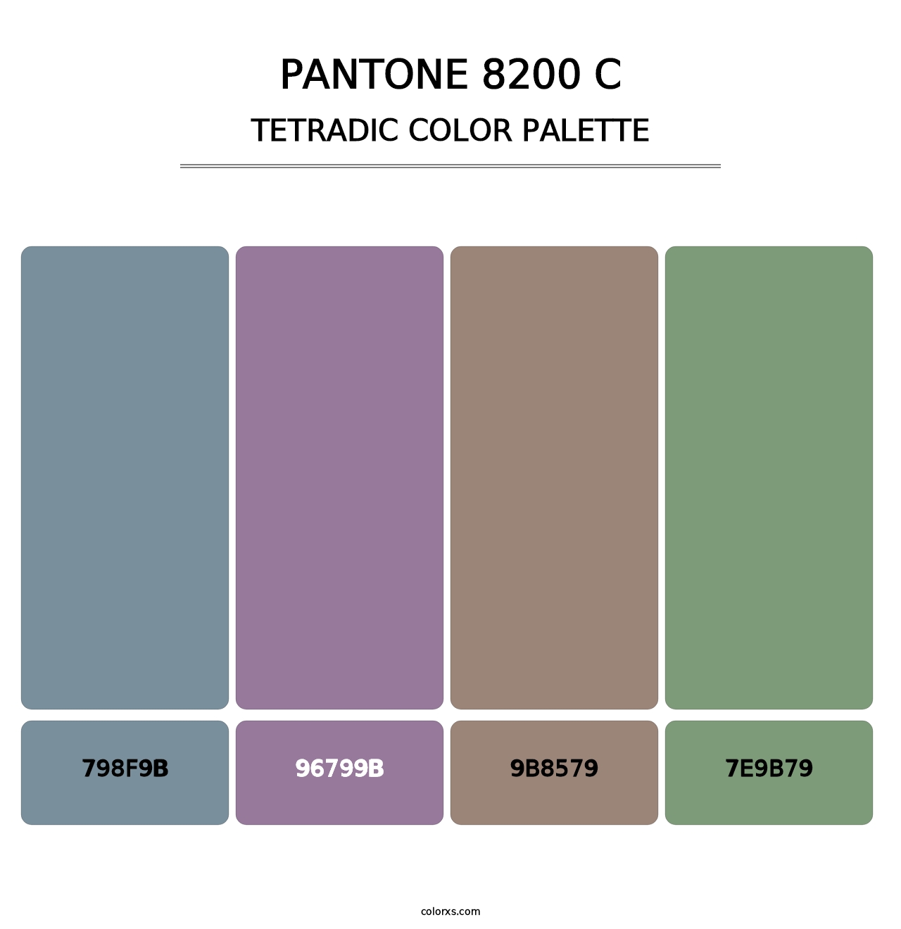 PANTONE 8200 C - Tetradic Color Palette
